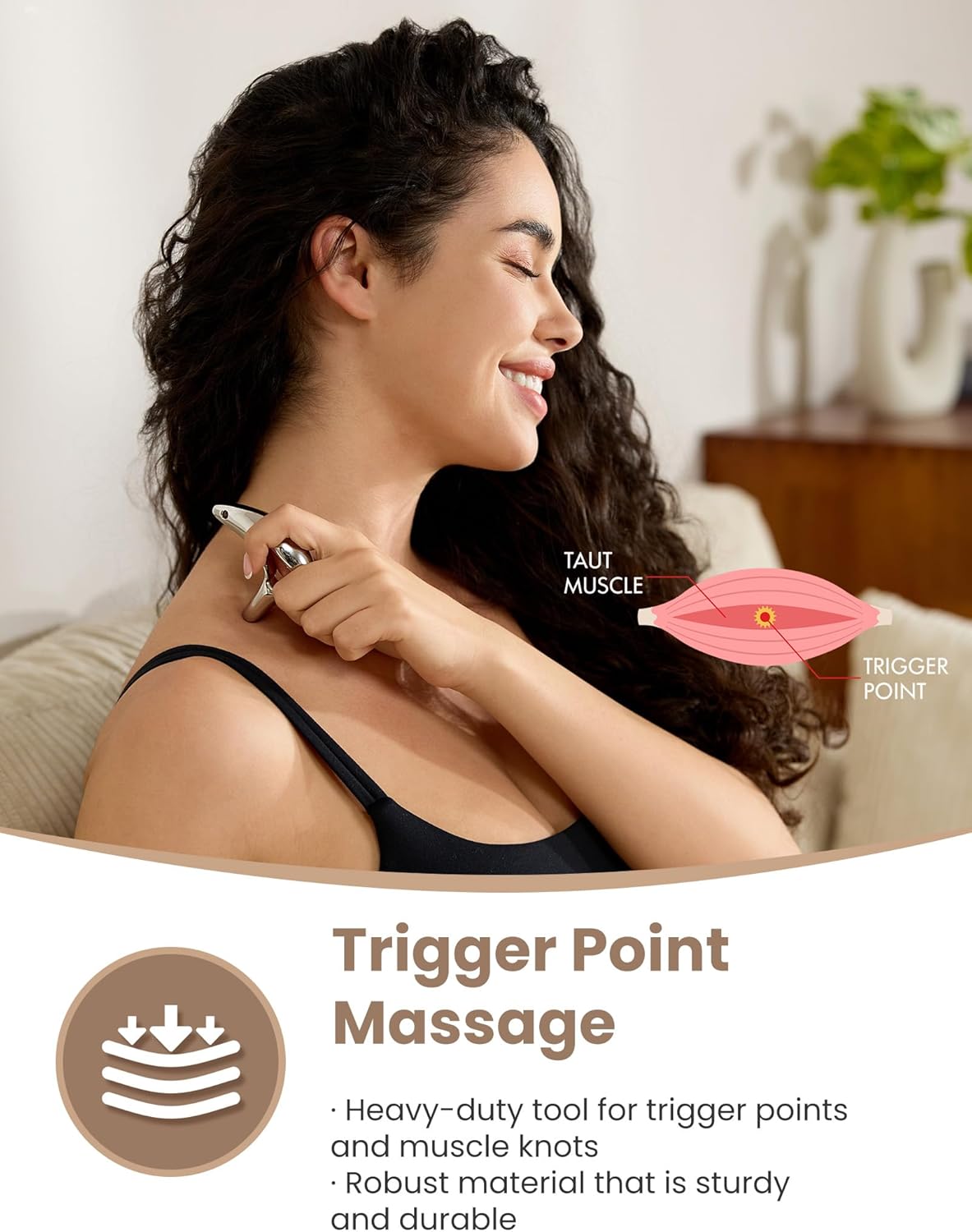 lifechill Trigger Point Massage Tool for Deep Tissue Massage & Gua Sha, Muscle Scraper Tool for Full Body Pain Relief, Thumb Saver Acupressure Tool, FSA HSA Eligible