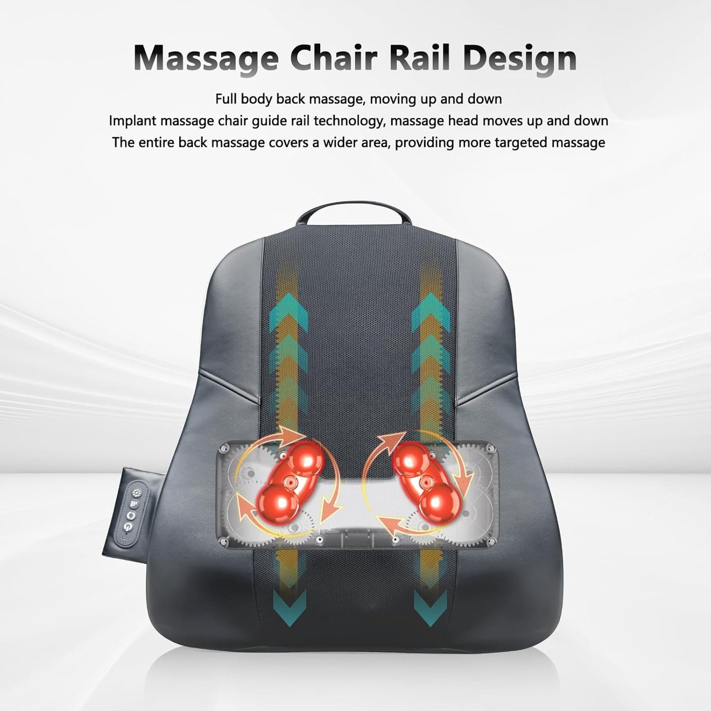 Back Massager for Pain Relief Deep Tissue, Ultrathin Rolling Up and Down Full Back Massage with Heat, 4D Shiatsu Kneading, Shoulder Massager, Extended Widened Design for Home, Office, Car Use, Black