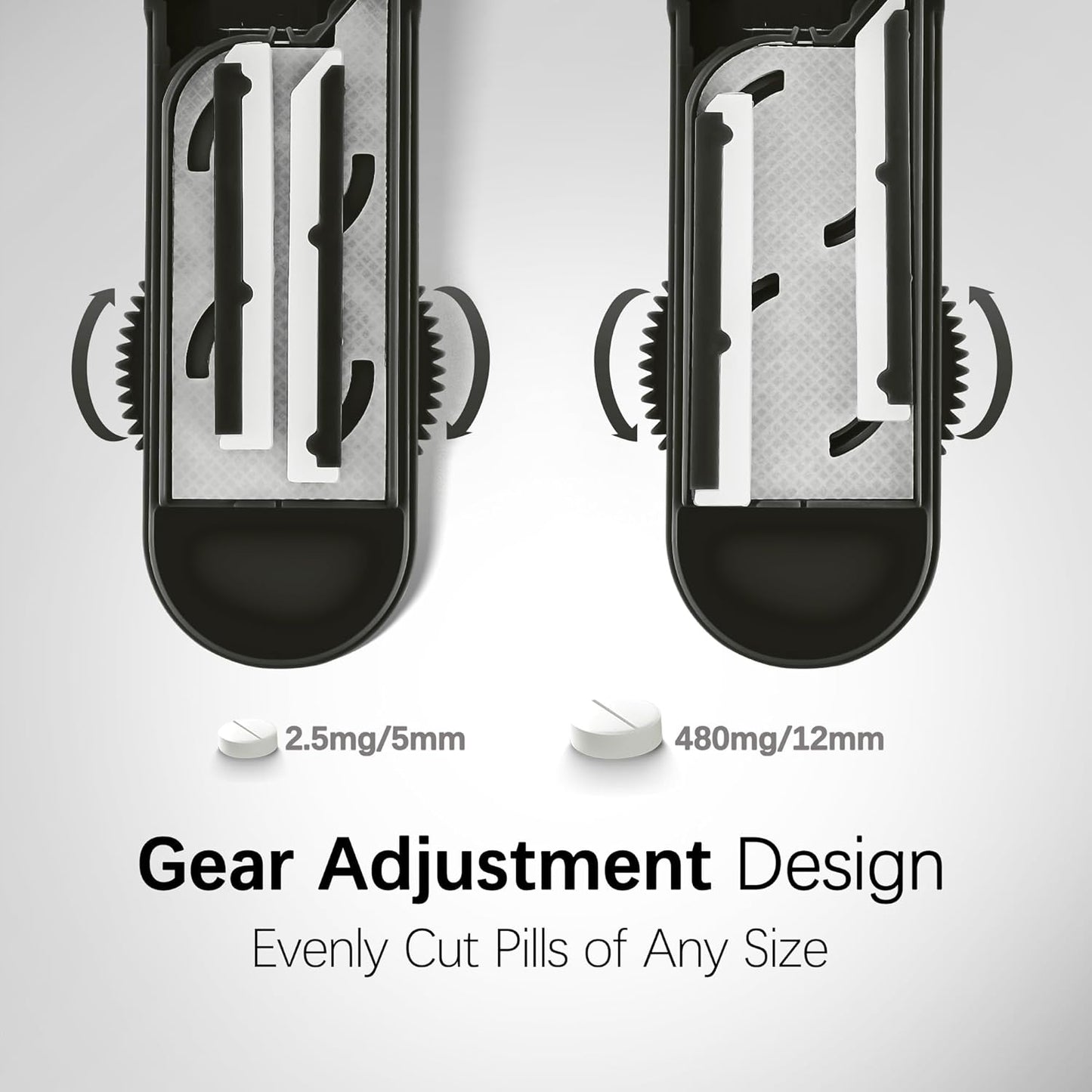 Pill Cutter Splitter for Small and Tiny Pills, Pill Cutter for Small or Large Pills, Pill Splitter for Multiple Pills at a Time with Centering Device and Stainless Steel Blade (Black)