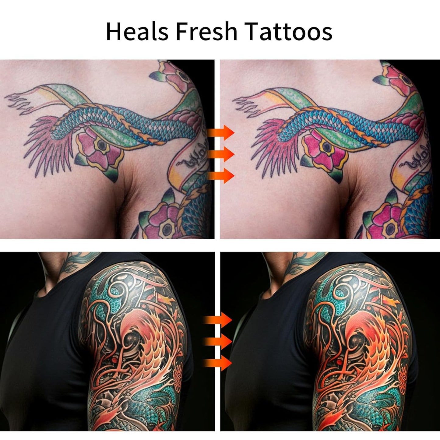 Tattoo Aftercare Lotion For New & Old Tattoos -Body Moisturizer Tattoo Healing Repairing Cream, Daily Tattoo Lotion Color Enhancement, Skin Moisturizer For Women Men All Skin Types 8oz