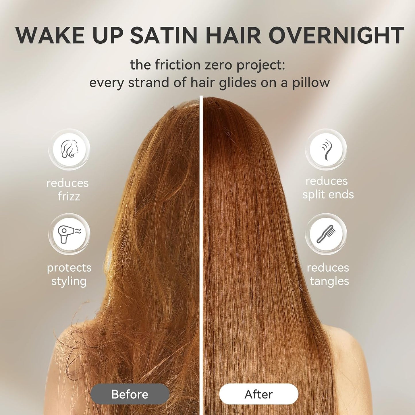 Tyfitb Satin Pillowcase Set for Hair & Skin Care – Cooling, Hypoallergenic, Anti-Frizz, Wrinkle-Free – Soft, Luxurious Pillowcases with Envelope Closure – 2-Pack, King Size 20x36, Gift-Ready