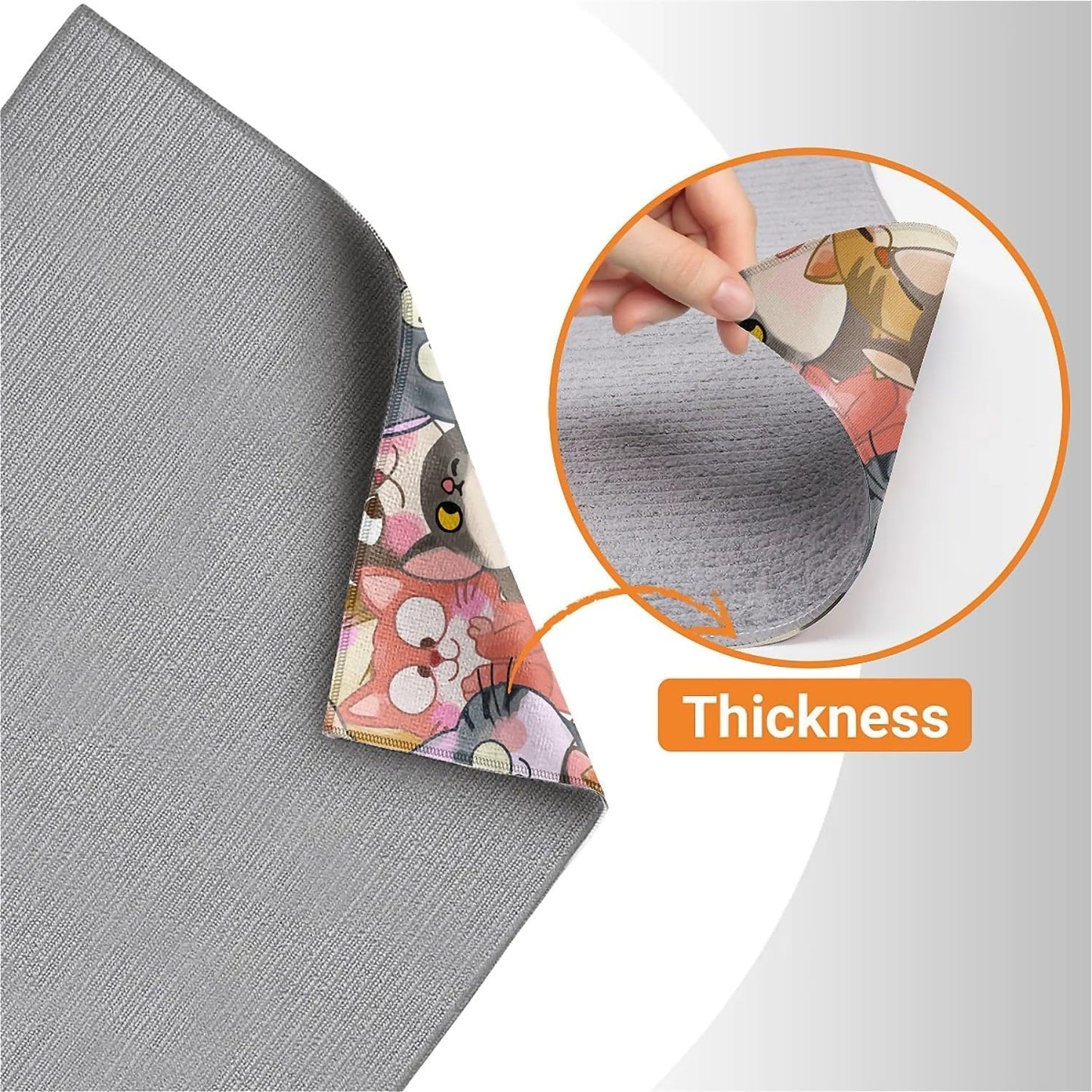 Dish Drying Mat For Kitchen Counter, Colorful Cute Cat Microfiber Absorbent Dish Drainer Rack Pad Reusable Large 18x24in Drying Mat