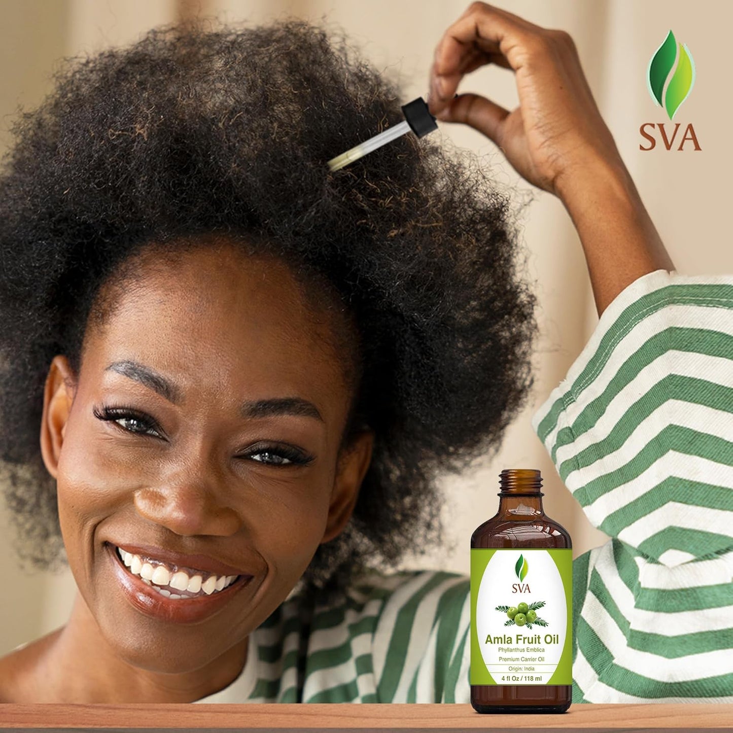 SVA Amla Oil 4oz (118ml) Premium Carrier Oil With Dropper For Hair Care, Hair Oiling, Scalp Massage, & Skin Care