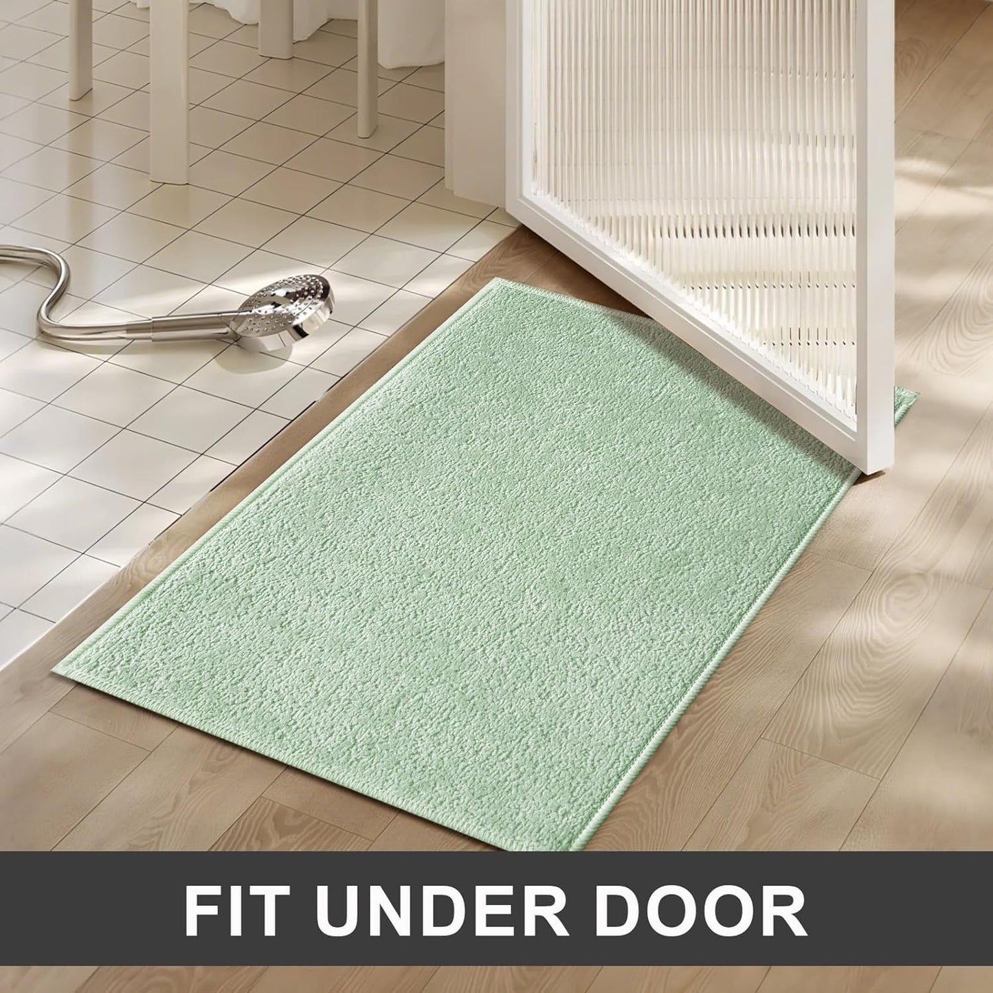 Bath Mat-Non-Slip Bathroom Floor Mats-Absorbent Quick Dry Low Pile Bathroom Rugs Fit Under Door-Bath Rug for Sink,Bathtub,Shower Room,24"×36",Sage Green