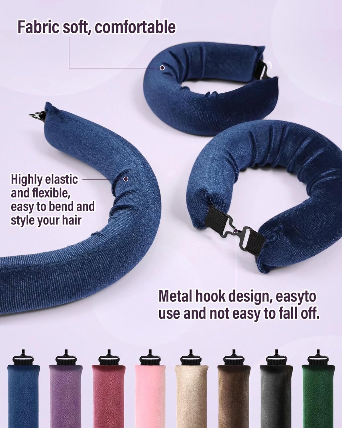 Heatless Hair Curler Overnight Curls-3 Pcs No Heat Curling Blowout Rod to Sleep In,Hair Rollers with Satin Scarf