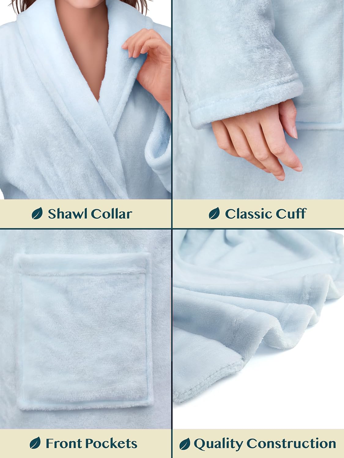 PAVILIA Womens Robe Fleece Plush Soft, Fluffy Fuzzy Cozy Warm Lightweight Bathrobe, Shower Spa House Long Robe for Women