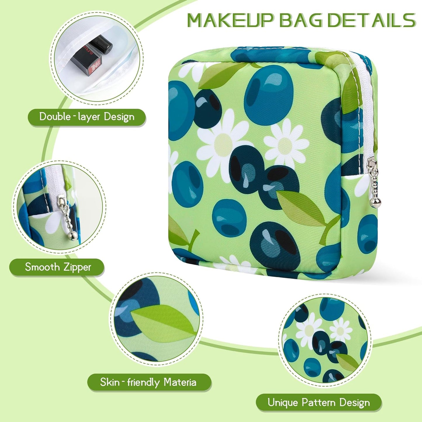 Canvas Sanitary Napkin Storage Pouch for Girls & Womens, Portable Period Pad Pouch for Purse, Small Make Up Bags