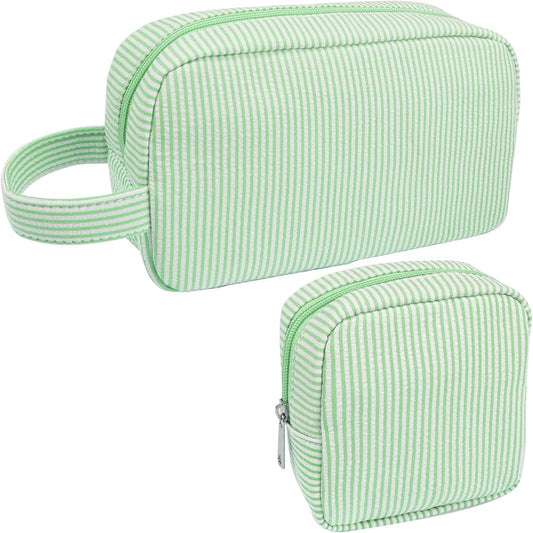 2Pcs Mini Makeup Bag, Small Makeup Pouches for Purse Cute Cosmetics Bag Pouch with Slip-in Pockets Small Travel Toiletry Bag Zipper Makeup Aesthetic Accessories Storage Bag
