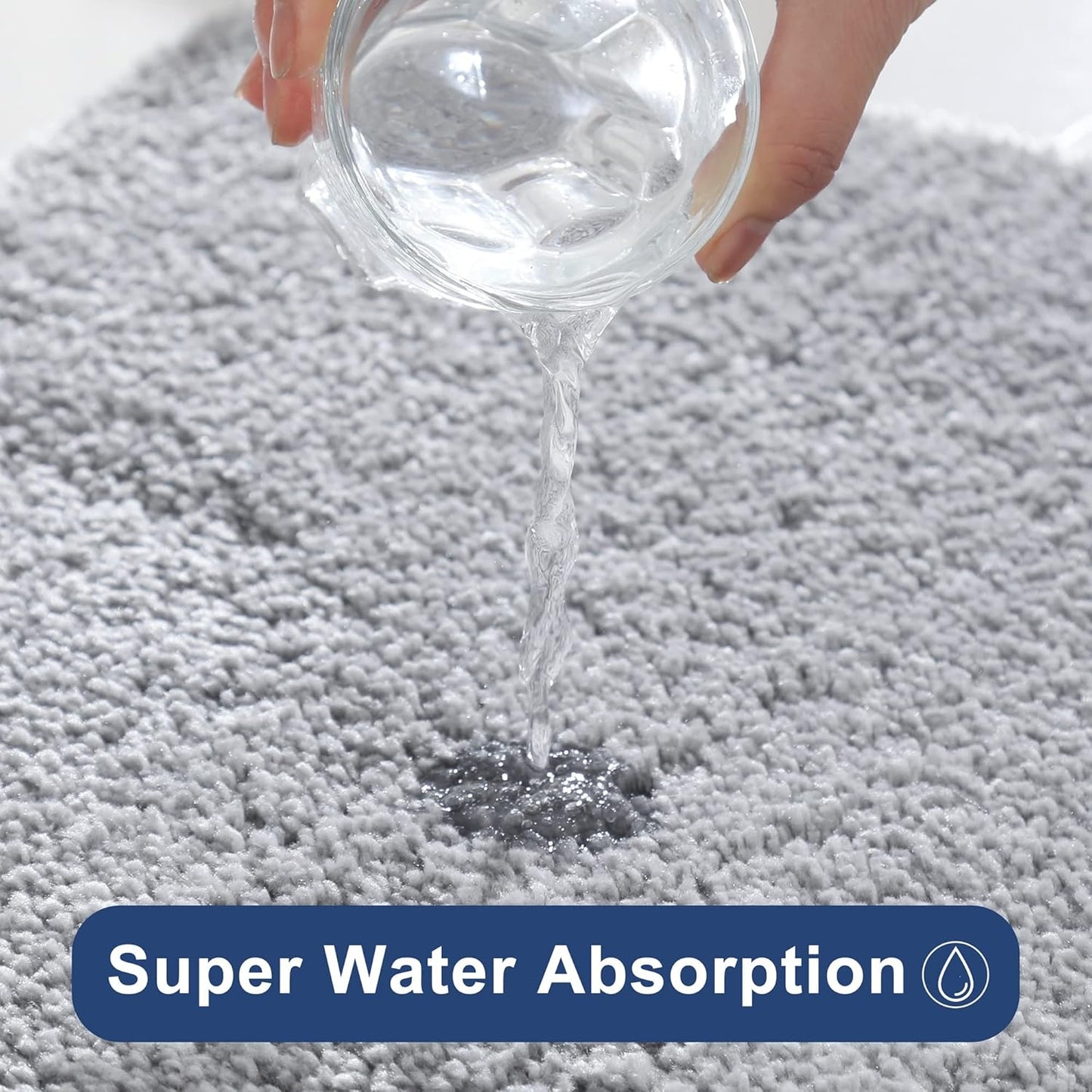 COSY HOMEER Bath Rugs for Bathroom Extra Thick - Anti-Slip Bath Mats Soft Plush Yarn Shaggy 100% Strong Mirco Polyeste Mat Living Room Bedroom Mat Floor Water Absorbent(Grey,20x32 - Inches)