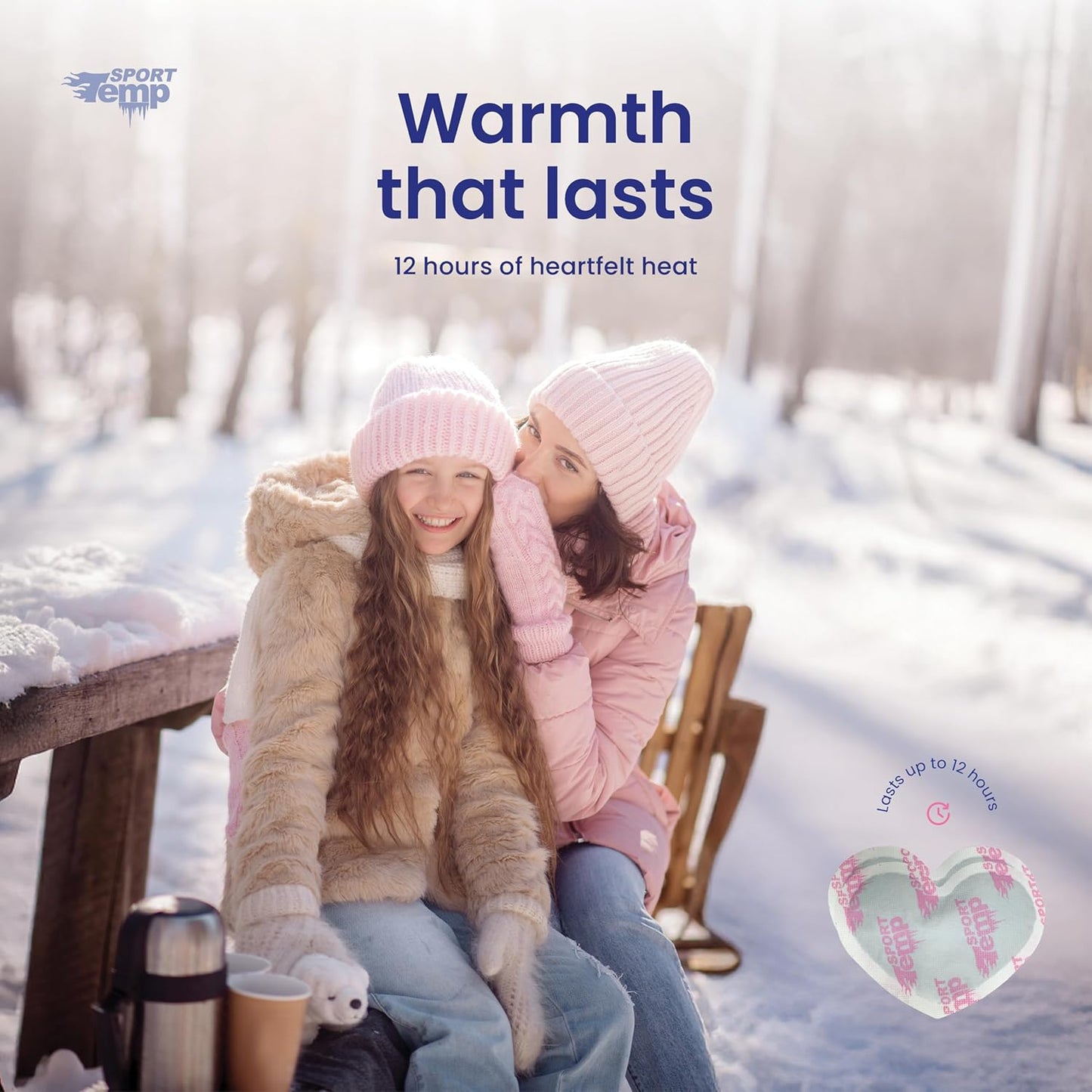 Heart Shape Hand Warmers (30 Pairs) - Up to 12 Hours of Heat, Super Long Lasting - Easy, All Natural - Air Activated, for Body & Hands - Odorless Hot Hand Warmer - Sport Temp