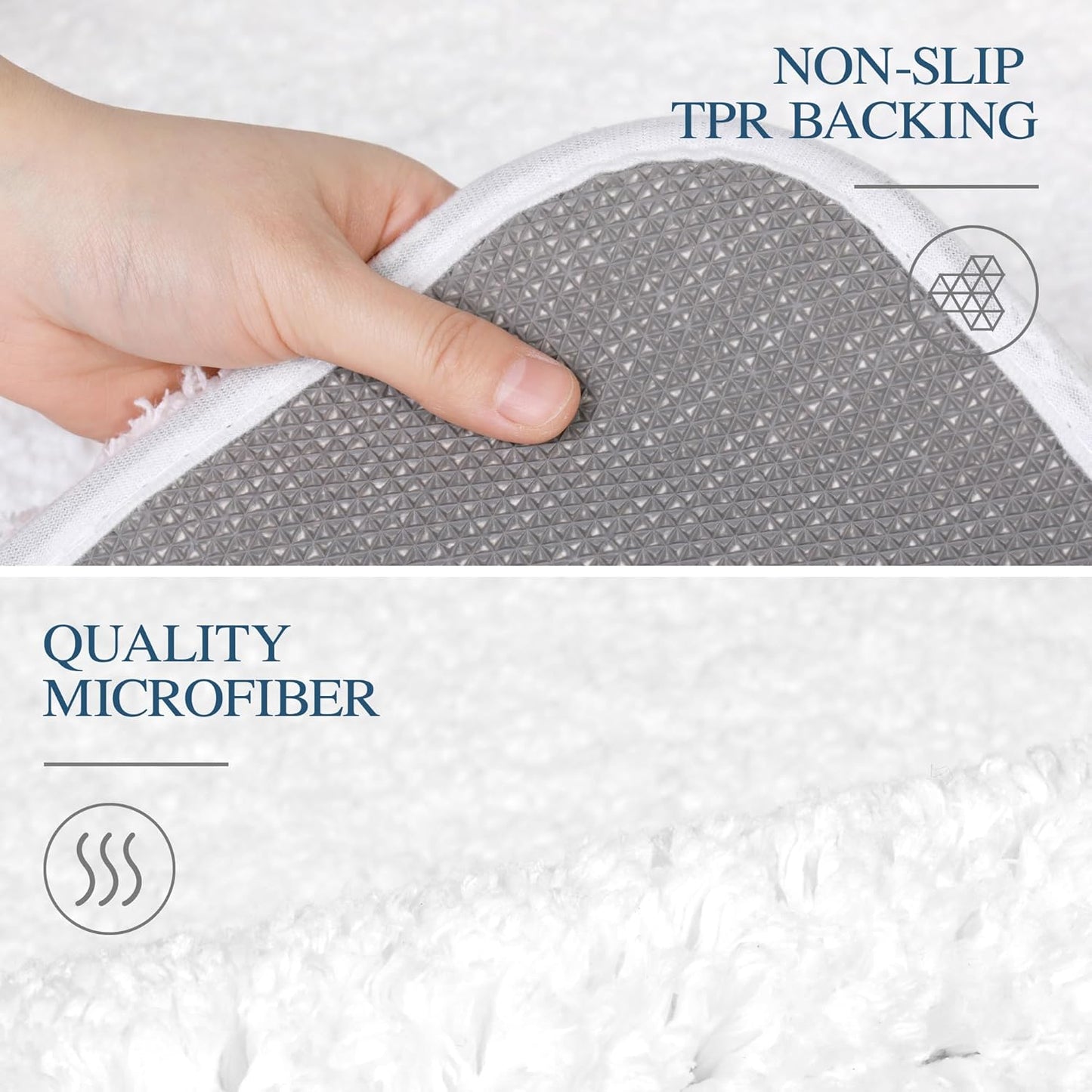 Walensee Large Bathroom Rug (24 x 40, White) Extra Soft and Absorbent Shaggy Bath Mat Machine Washable Microfiber Non Slip Luxury Floor Mat