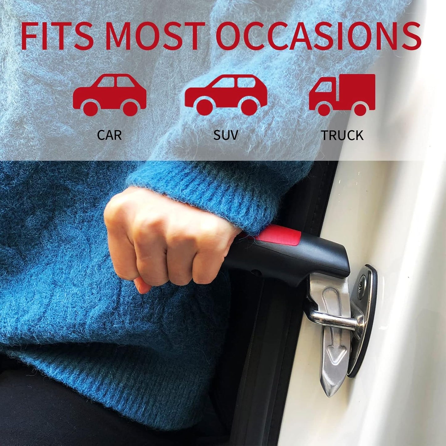 2PACK Car Handle Assist for Elderly, Door Handles for Automotive, Multifunctional Car Handle Assist, Handicapped Elderly Assistant Support Bar RED & Blue