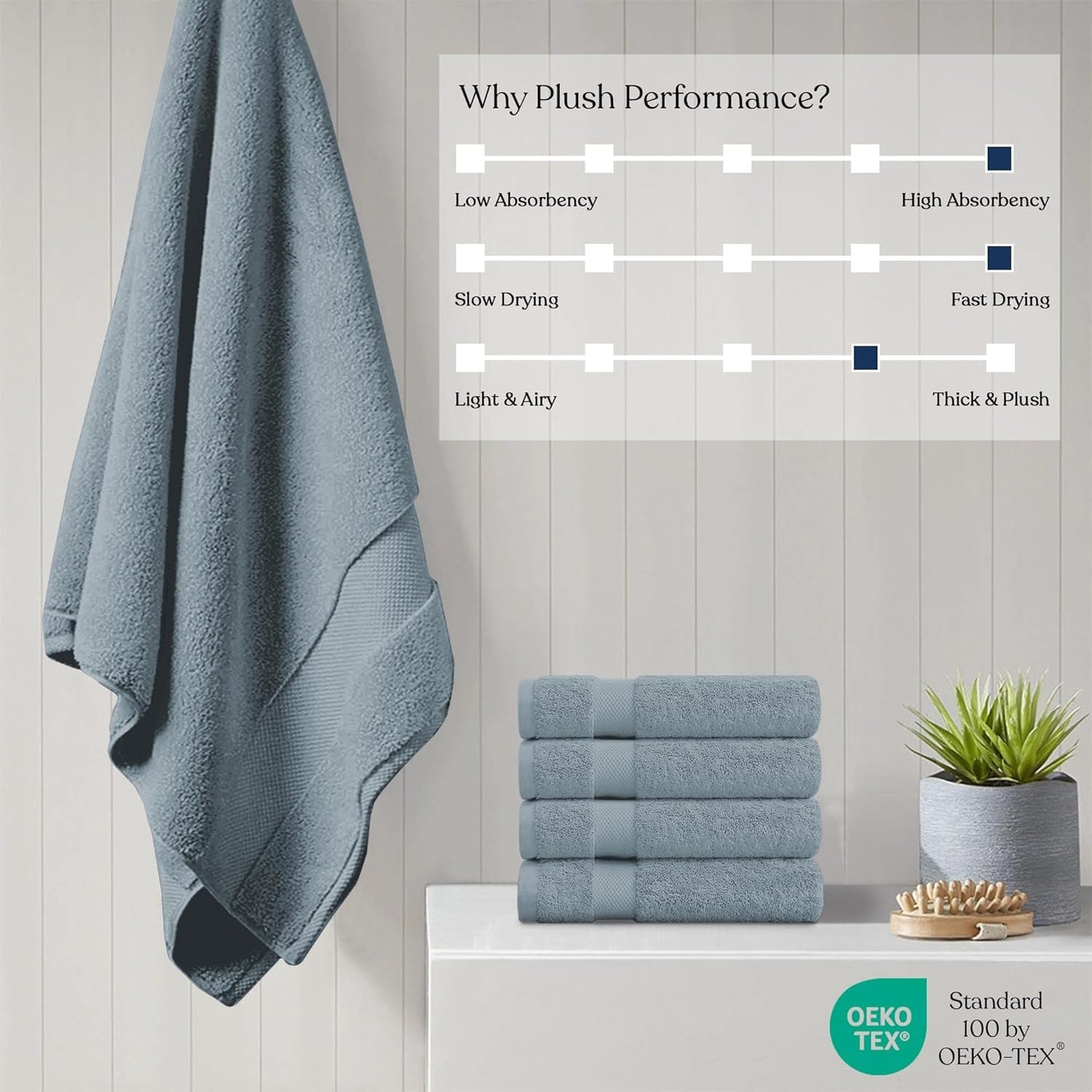 Delara 100% Organic Cotton Towels 650 GSM Plush Feather Touch Quick Dry Bath Sheet, Pack of 2 GOTS Certified, Oeko-Tex Green Certified, Organic Cotton Bath Sheet, 36"X70"