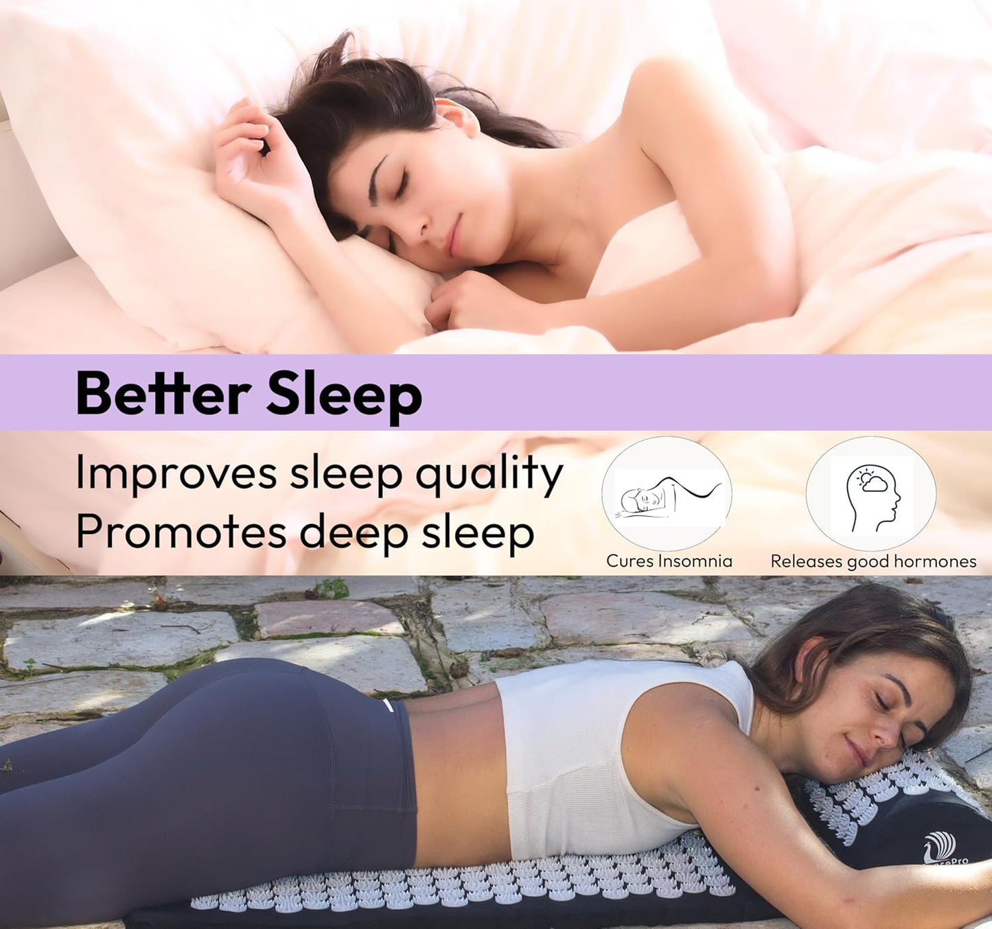 Acupressure Mat & Pillow Set - Acupressure Therapy for Back and Neck Pain Relief, Sciatica, and Pressure Point Aches Ideal Acupuncture Mat for Sleeping Aid & Recovery