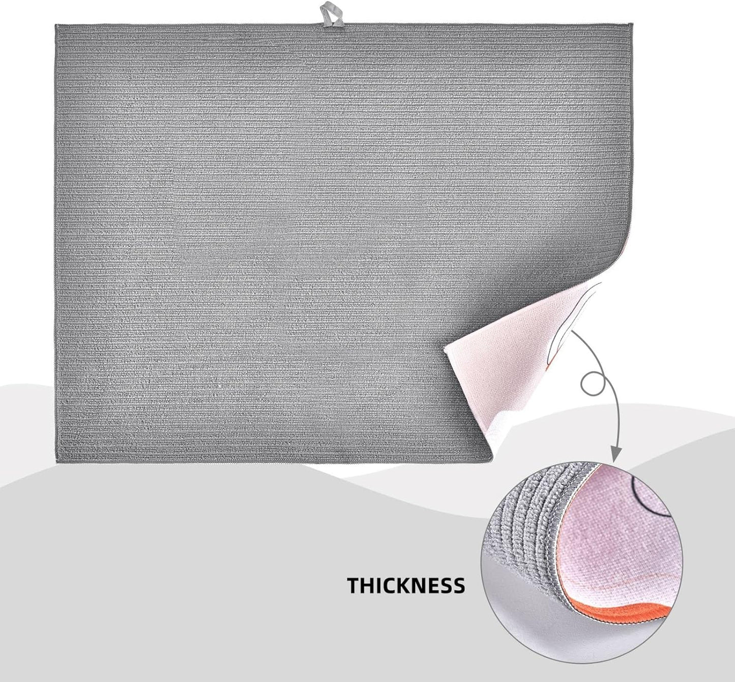 Bee Dish Drying Mat For Kitchen Counter Absorbent Large Kitchen Fast Dry Pad Reusable Washable Protector Rack Large Mat 18 X 24