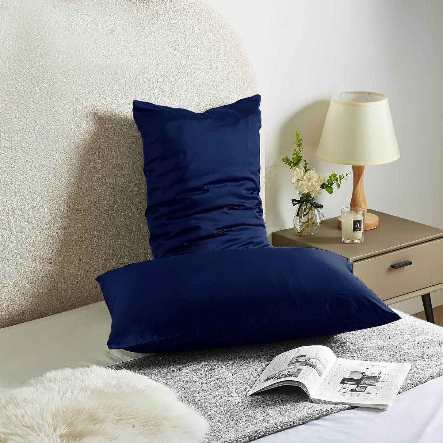 Silk Pillowcase for Hair and Skin Mulberry Silk Pillowcase Soft Breathable Smooth Both Sided Natural Silk Pillowcase with Zipper Beauty Sleep Silk Pillow Case 1 Pack for Gift(Standard,Teal Blue)