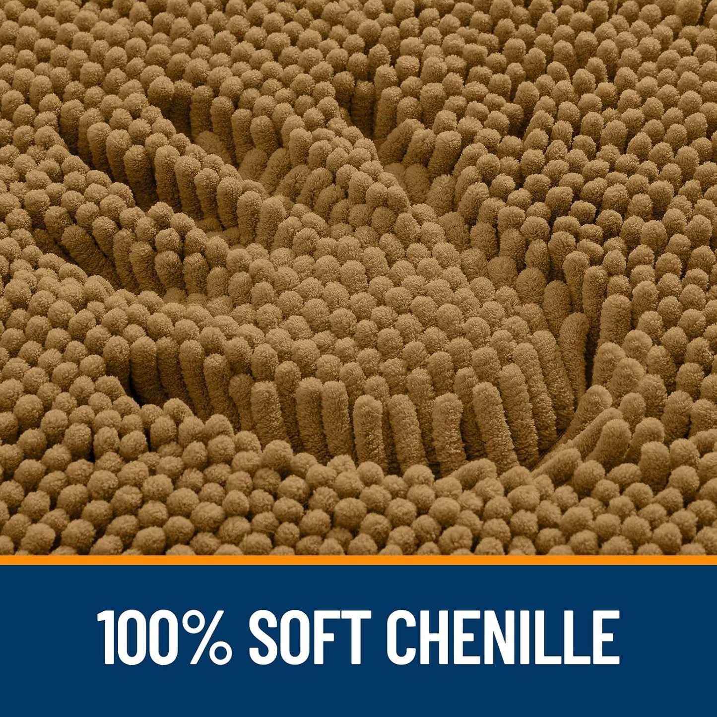 OLANLY Bathroom Rugs 36x24, Extra Soft Absorbent Chenille Bath Rugs, Rubber Backing Quick Dry, Machine Washable Bath Mats for Bathroom Floor, Tub and Shower, Home Decor Accessories, Ochre