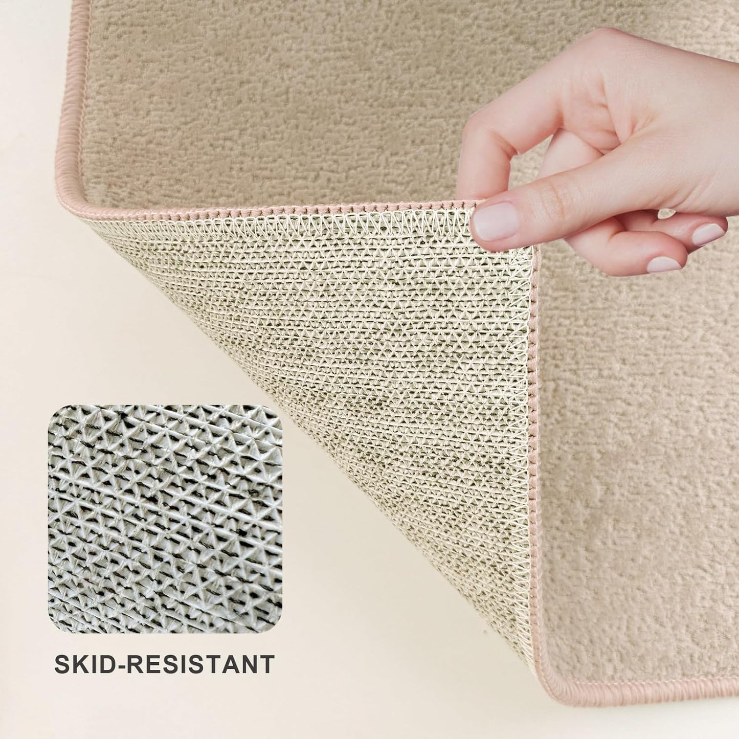 Bath Mat-Non-Slip Bathroom Floor Mats-Absorbent Quick Dry Low Pile Bathroom Rugs Fit Under Door-Bath Rug for Sink,Bathtub,Shower Room,24"×36",Light Coffee