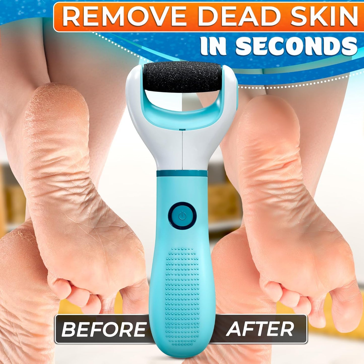 Rechargeable Electric Foot Callus Remover Tool – High-Speed 2800 RPM Electric Foot Sander Callus Remover with Replaceable Roller – Compact & Easy Maintenance, Up to 2-Hour Runtime for Smooth Feet