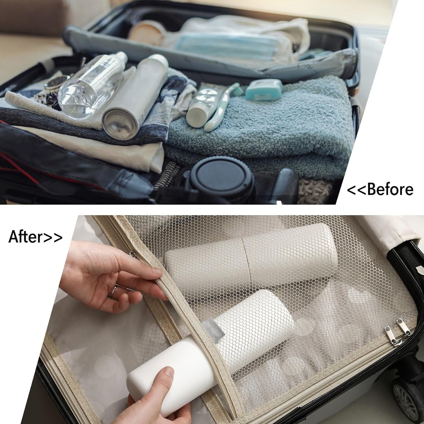 BALUCA Travel Toothbrush Case, Portable Tooth Brush Holder and Toothpaste Cover Container with Mouthwash Cup, Compact Oral Clean Tools Organizer for Traveling/Camping/School/Home - Large Capacity