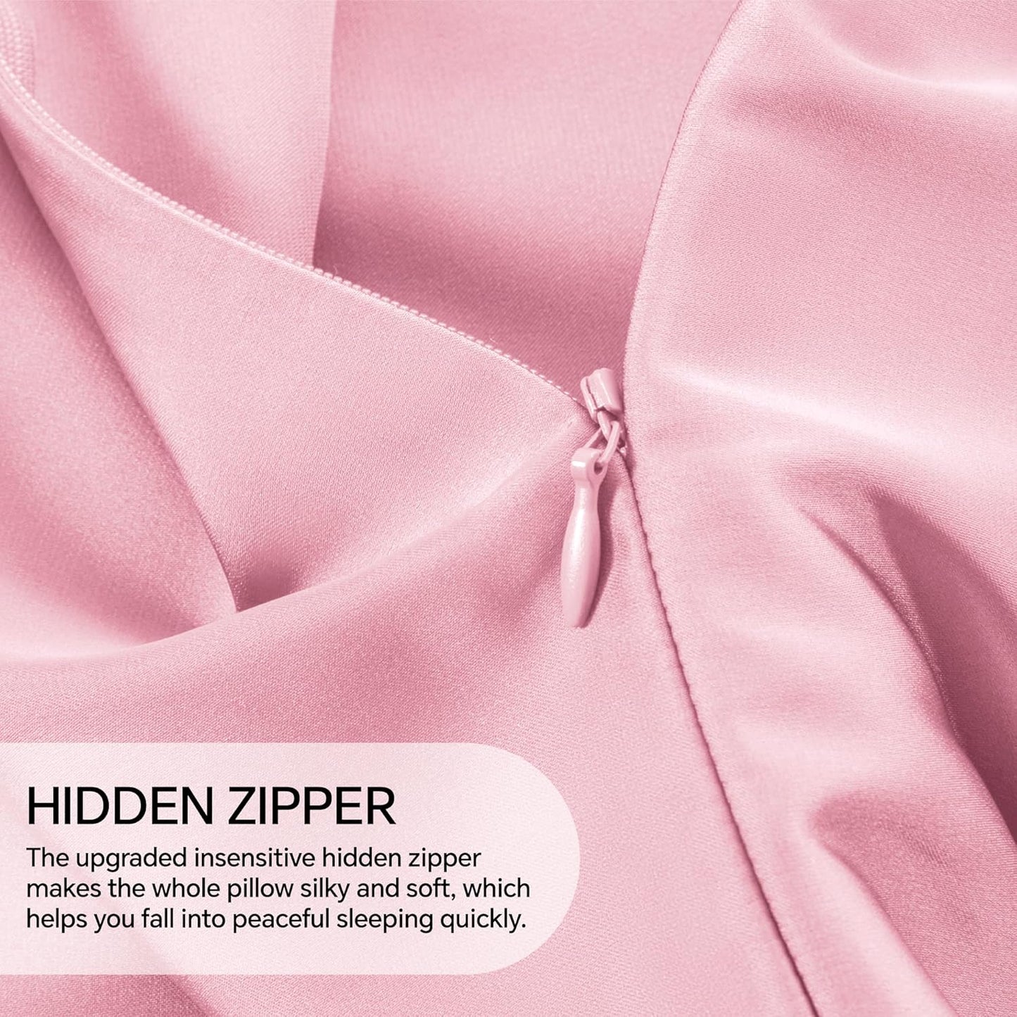 INFIIXSO Body Pillow Cover with Zipper, Luxury Mulberry Silk Body Pillow Case 20x54 Inches, Ultra Smooth and Soft Cooling Long Pillowcase, Gift for Women, Men(Pink)