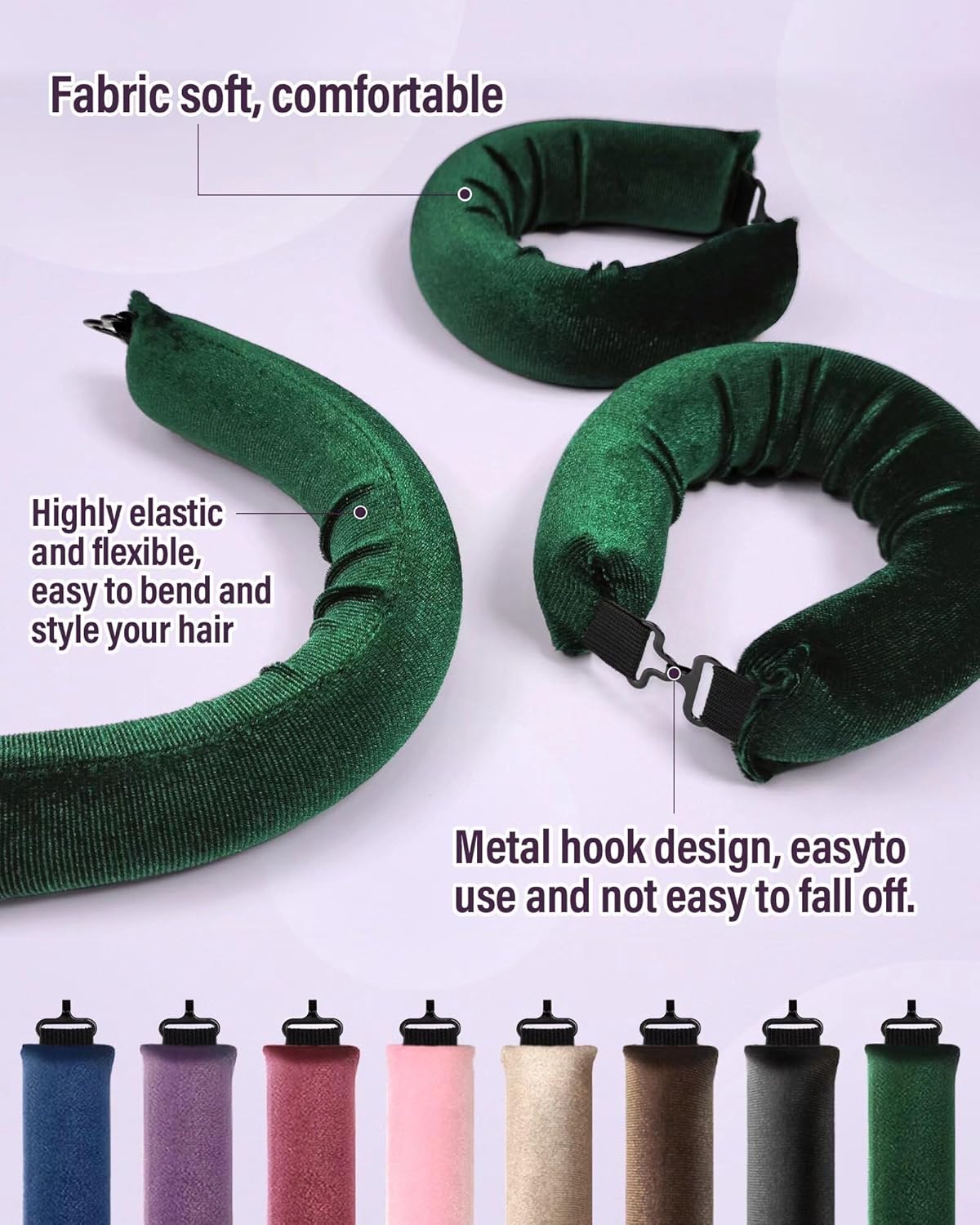 Heatless Hair Curler Overnight Curls-3 Pcs No Heat Curling Blowout Rod to Sleep In,Hair Rollers with Satin Scarf