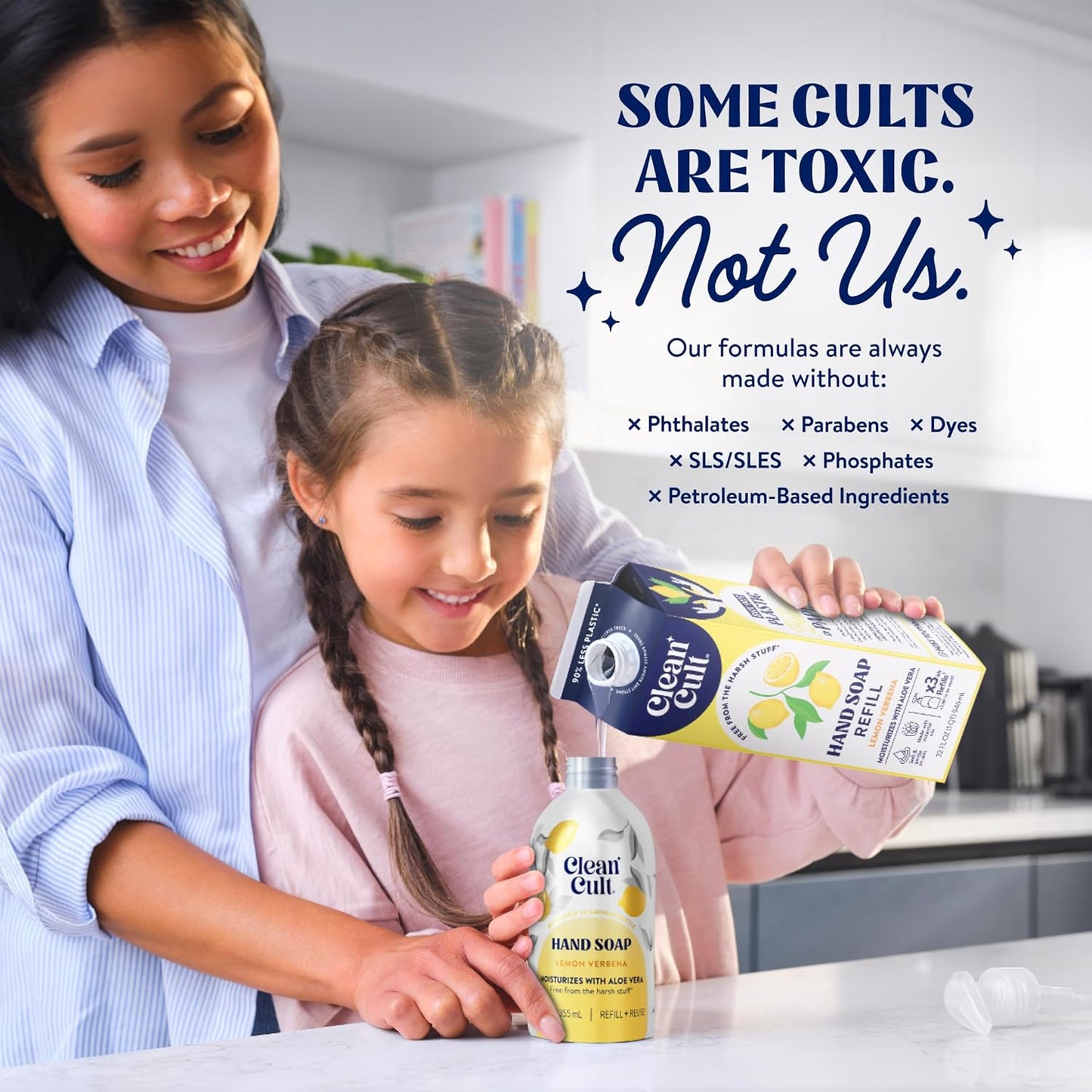 Cleancult Liquid Hand Soap Refill - Lemon Verbena - Moisturizes Dry & Sensitive Skin - Made with Aloe Vera & Essential Oils - Eco Friendly - Paper-Based Packaging - 32 oz/1 Pack