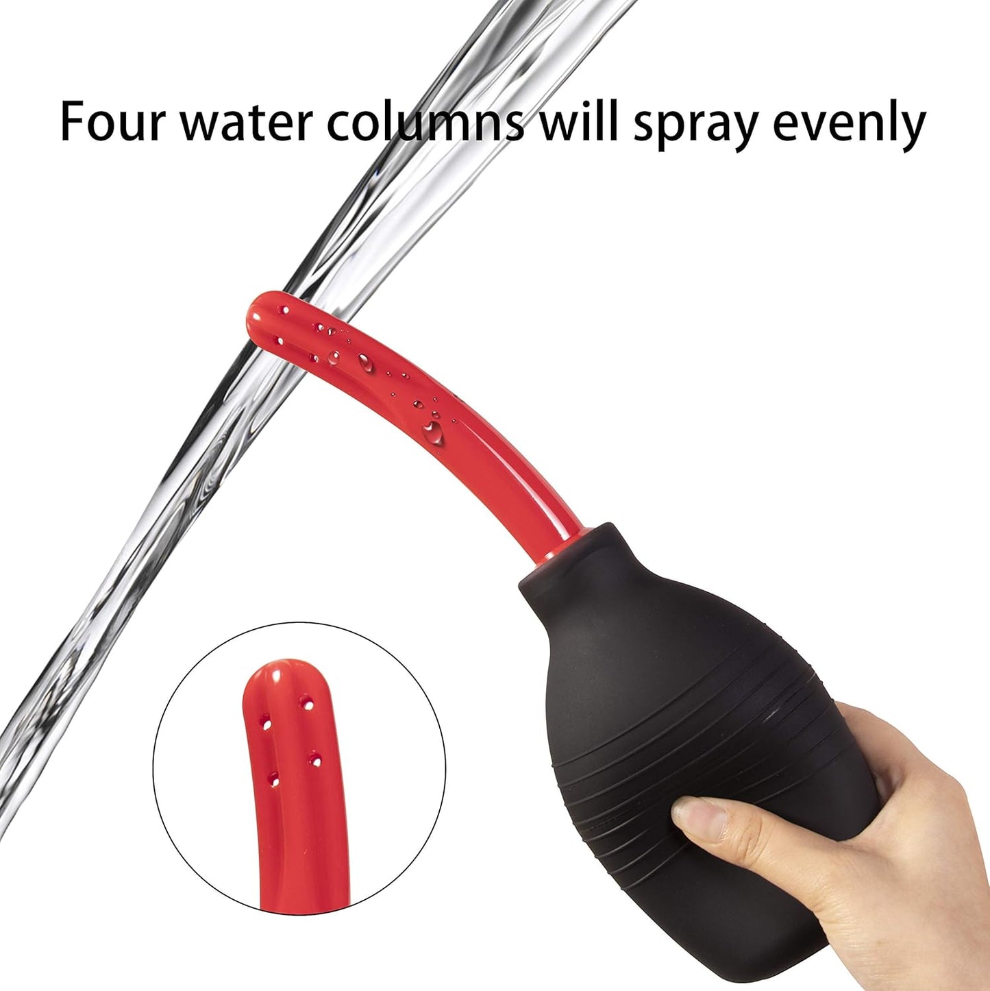 Abyclean Anal Douche Enema Bulb Vaginal Douche Enema Cleaner for Women’s or Man’s Health (310ml Black and Red)