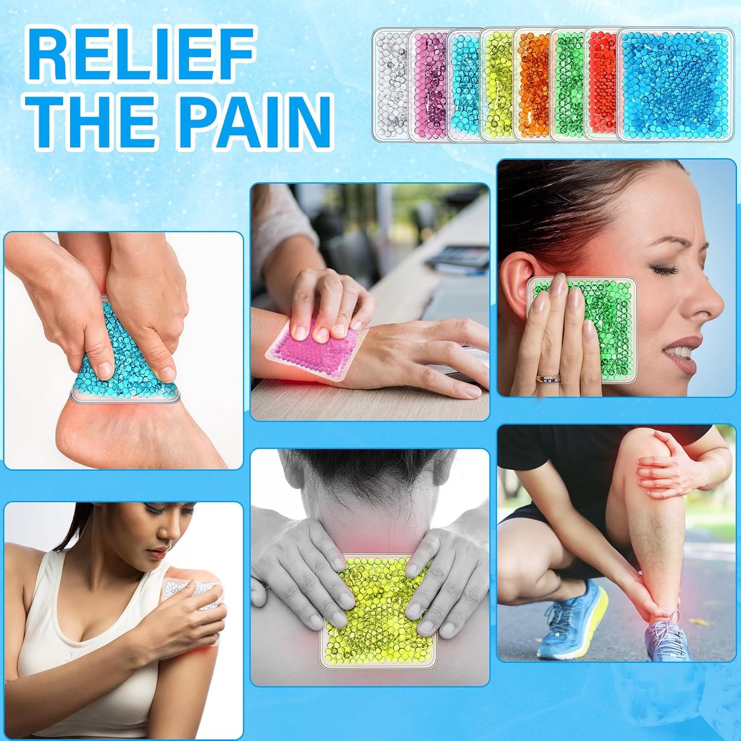 TrelaCo 72 Pack Small Gel Ice Packs Bulk for Injuries, Reusable Soft Cold Packs, Hot and Cold Gel Ice Pack, Mini Boo Boo Ice Packs for Breastfed Injury, Pain Relief, Headache, Tired Eyes