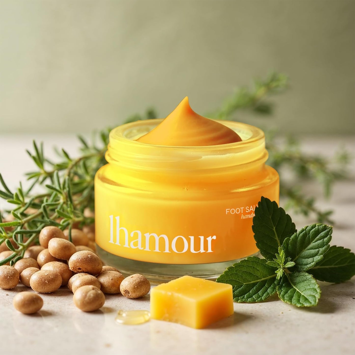 Natural Foot Salve for Dry Cracked Feet – 100% Organic Formula with Beef Tallow, Sea Buckthorn, Thyme & Peppermint Oil – Heel Balm Foot Cream for Rough Skin & Callus Care – 1.06 oz