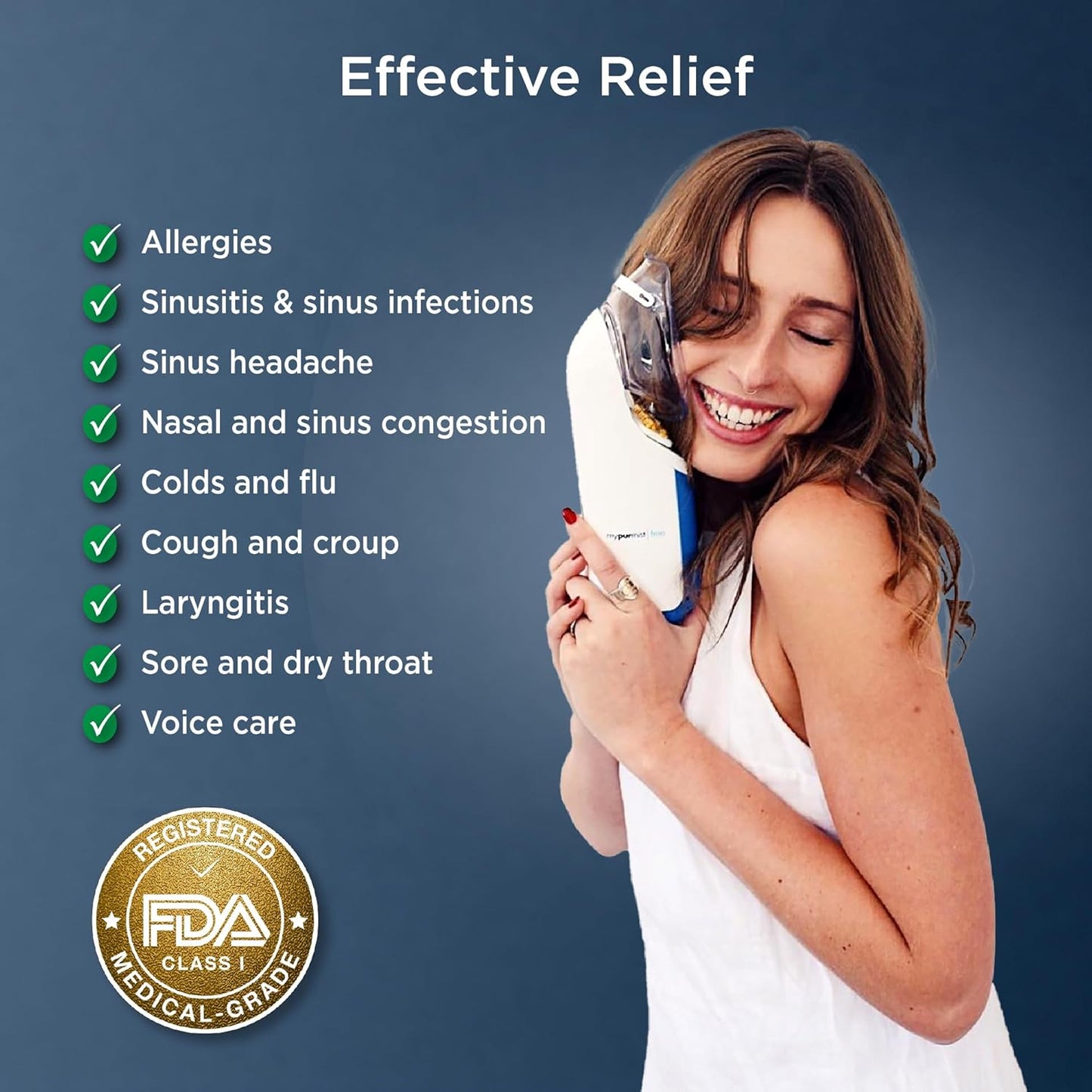 Mypurmist Free Premium Kit – Cordless Ultrapure Steam Inhaler with Water Refills, ScentPad, and Handsfree Strap – Personal Steamer Vaporizer Humidifier for Sinus Relief, Nasal Congestion, Cold