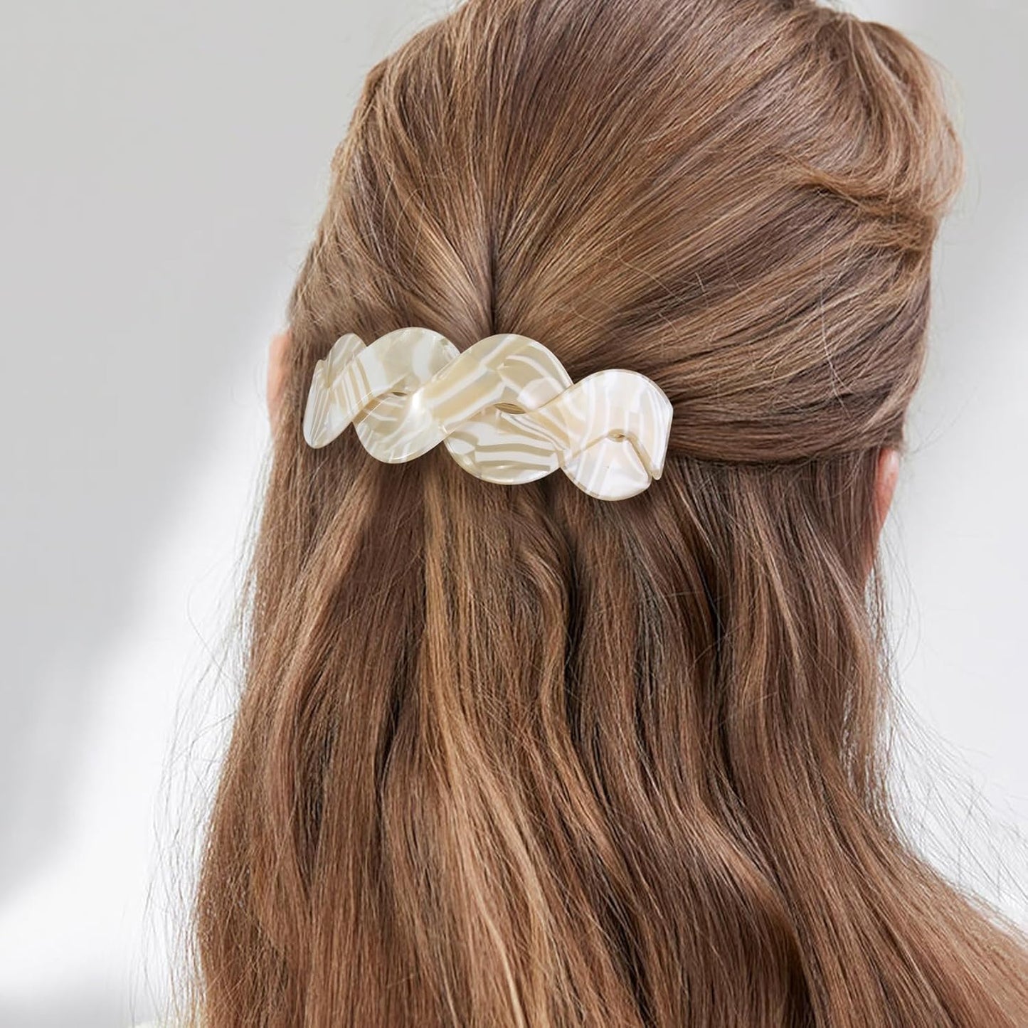 Hair Barrettes For Women - 3Pcs Large Barrettes for Thick Hair French Design with Beautiful Lines Elegant and Stylish - Perfect Hair Accessories for Thick Hair