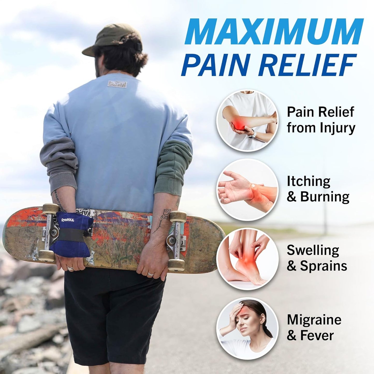 CryoMAX Cold Pack, Reusable, 8 Hour Cold Therapy Ice Pack, Small, 6"x 6" (Pack of 2)