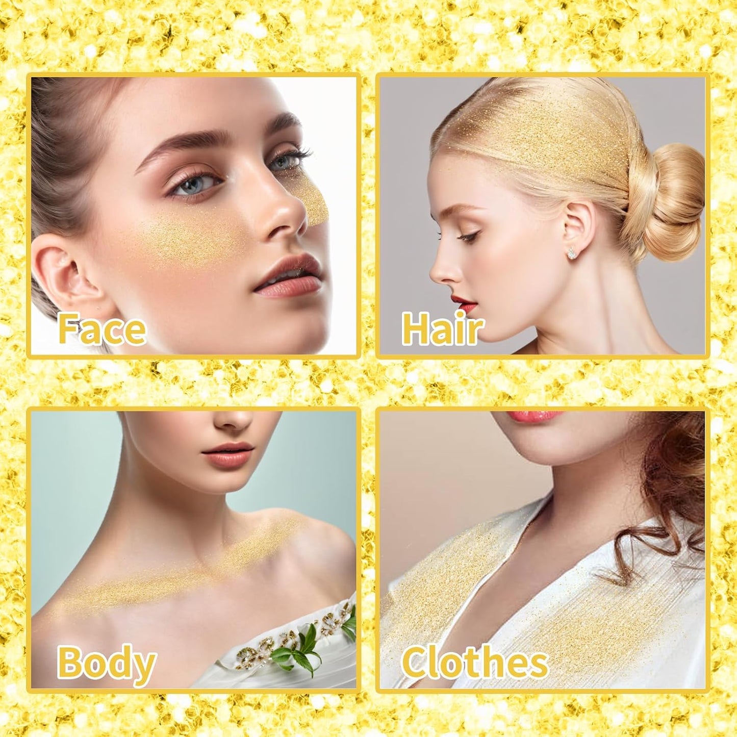 MEICOLY Gold Hair and Body Glitter Spray,25g/0.88OZ,Shinny Sparkle Glitter Spray for Clothes,Loose Shimmer Hairspray for Festival Rave Makeup/Stage Performance,Lightweight