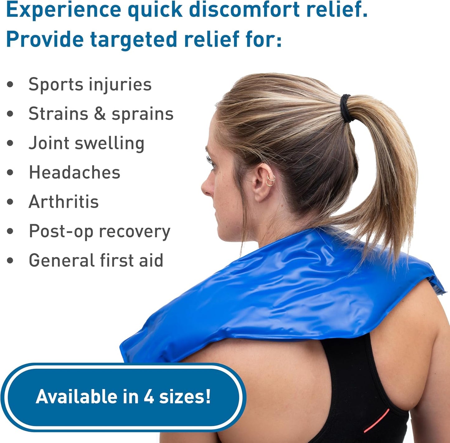 BodyMed Reusable Vinyl Ice Pack for Knee, Arm, Elbow, Shoulder, Back - Professional Grade Cold Therapy for Injuries, Aches, Swelling, Bruises, Sprains - 14 in. x 12 in. (Standard)