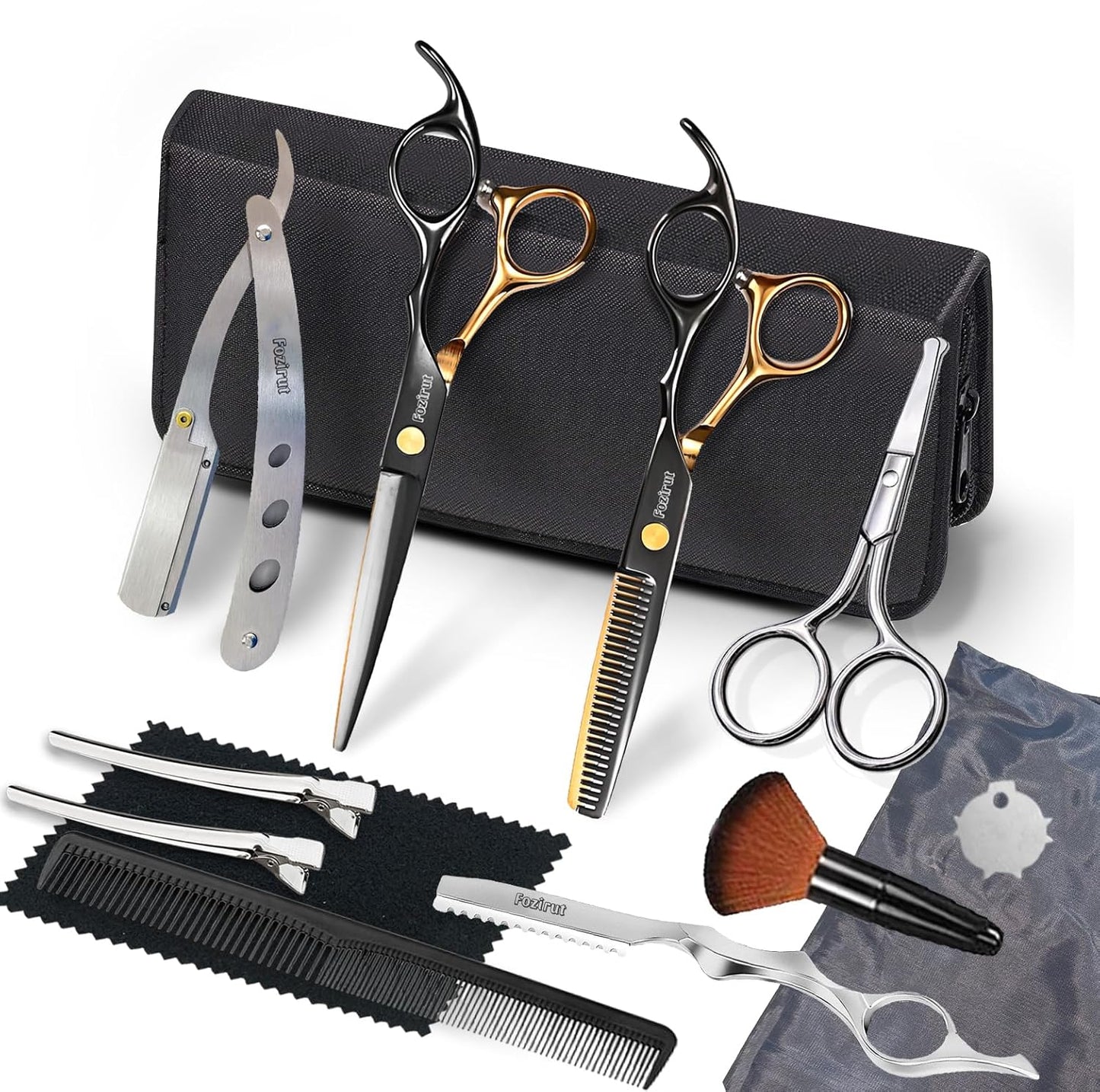Professional Barber Scissors Hair Cutting Shears Kit, Thinning Shears for Hair Cutting, Haircut Scissors Wig Trimming Texturize Shears Kit for Women Men