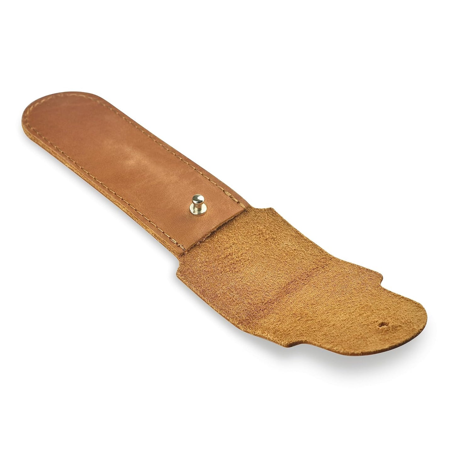 Safety Razor Head Protecting Leather Cover, Genuine Cowhide Leather Double Edge Safety Razor Case Accessories for Travel, Butterfly Razor Case, Soft Leather Double Edge Razor Case (Vintage Brown)