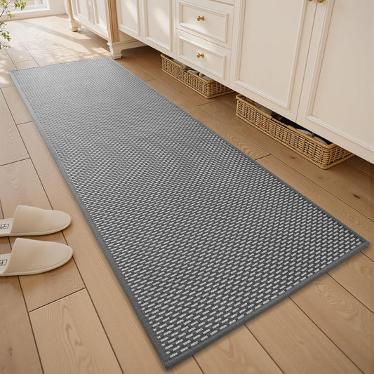 RESARE Non Slip Bathroom Runner - Machine Washable Bath Rugs, Super Absorbent Bath Mat Quick Dry Bath Runner, Bath Mat Ultra Soft Rugs for Bathroom Floor, 20"x70" Dark Grey
