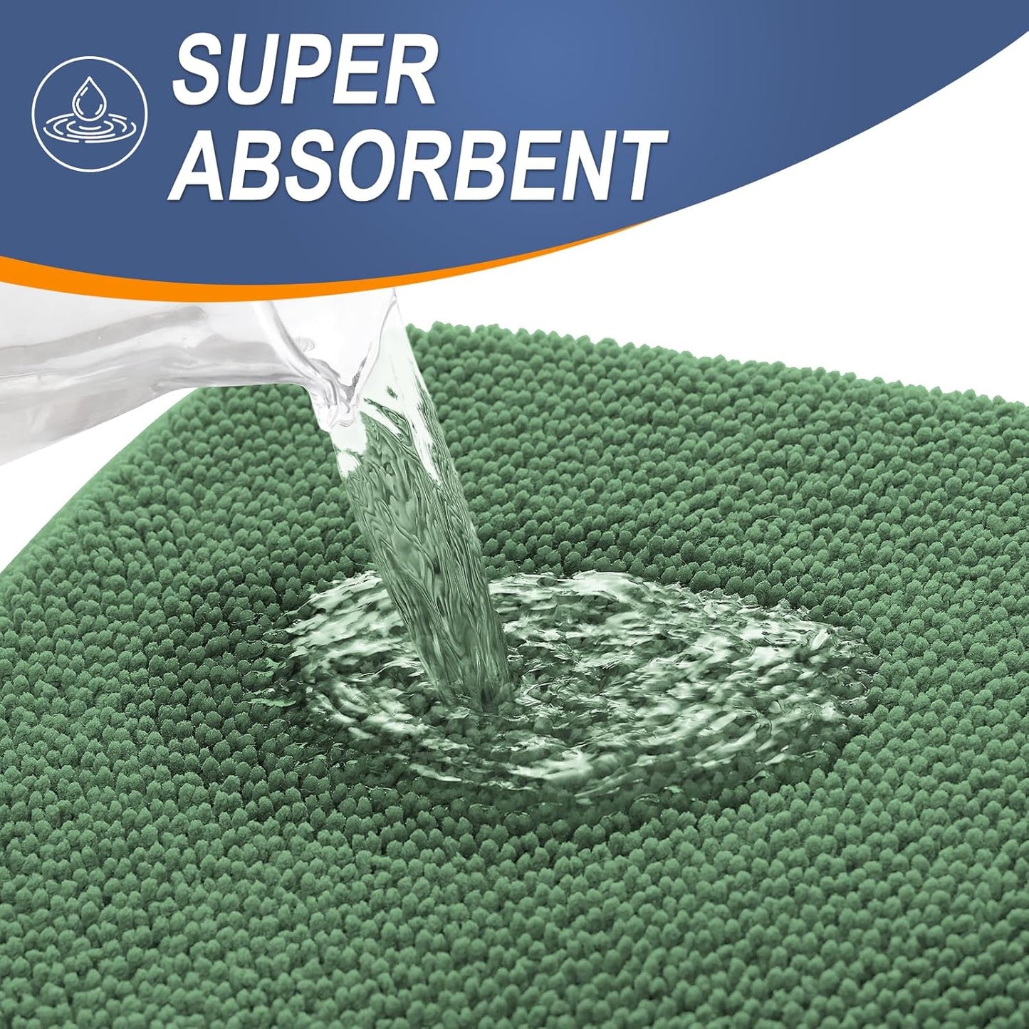 OLANLY Thick Memory Foam Bath Mat Rug 30x20, Extra Soft Absorbent Bathroom Rug, Quick Dry Bath Mats, Non-Slip, Machine Washable Carpet for Bathroom, Tub and Shower, Home Decor Accessories, Olive Green