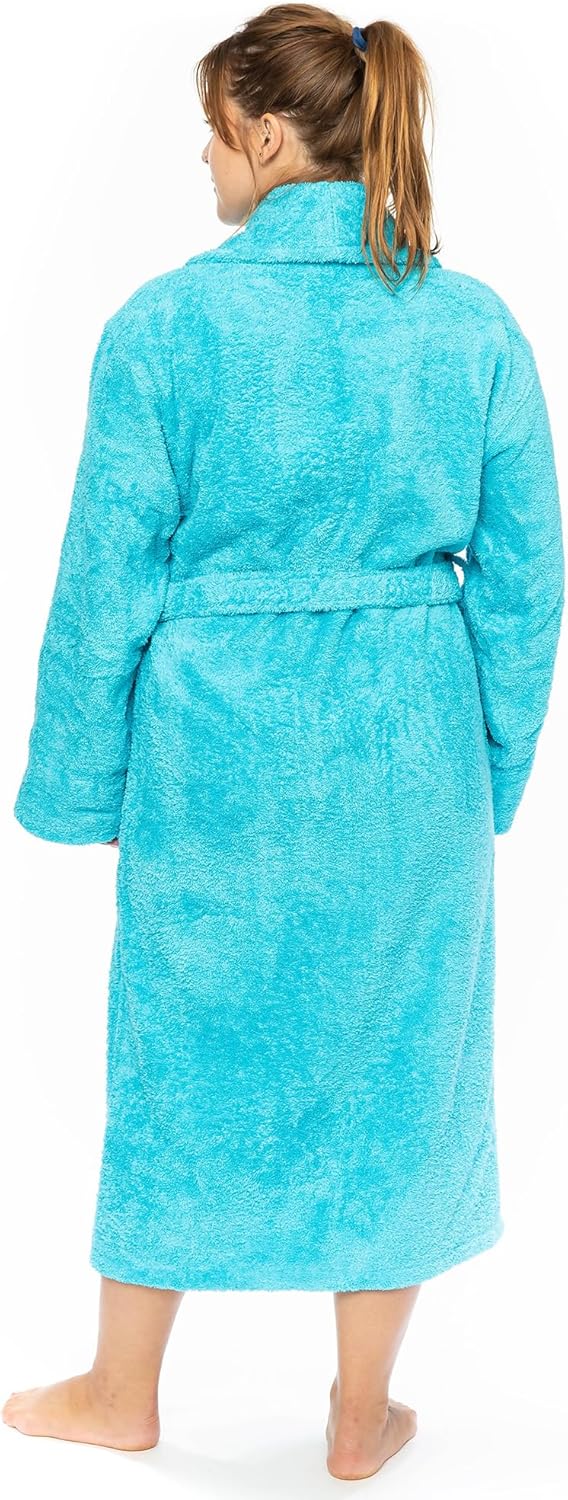 Classic Turkish Towels CTT Premium 100% Turkish Cotton Terry Cloth Bath Robe for Women & Men, Soft & Plush Long Unisex Robe