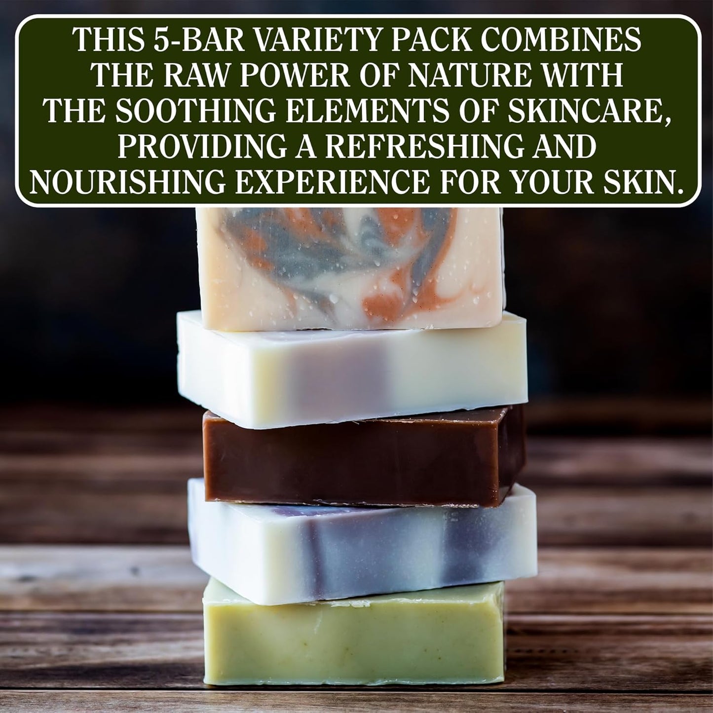 CompassSoap Natural Bar Soap for Women & Men | Skin-Friendly, Hand Made Soap Bar Gift Set | Best Exfoliating and Cleansing Bar Soap for Men & Women | 5 Oz. Variety Pack of 5