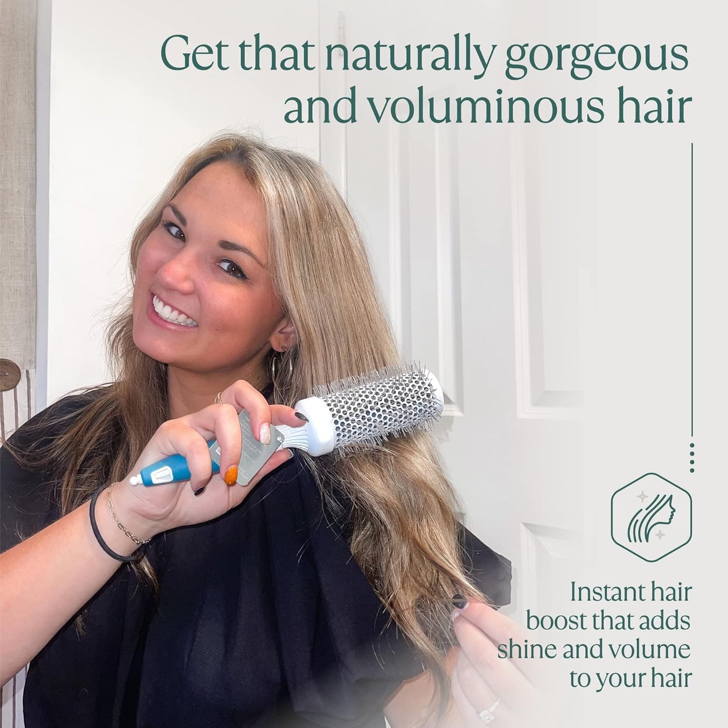 Professional Round Brush for Blow Drying - Small Ceramic Ionic Thermal Barrel Brush for Sleek, Precise Heat Styling and Salon Blowout - Lightweight Round Hair Brush (Barrel 1.3 inch, Bristle 2 Inch)