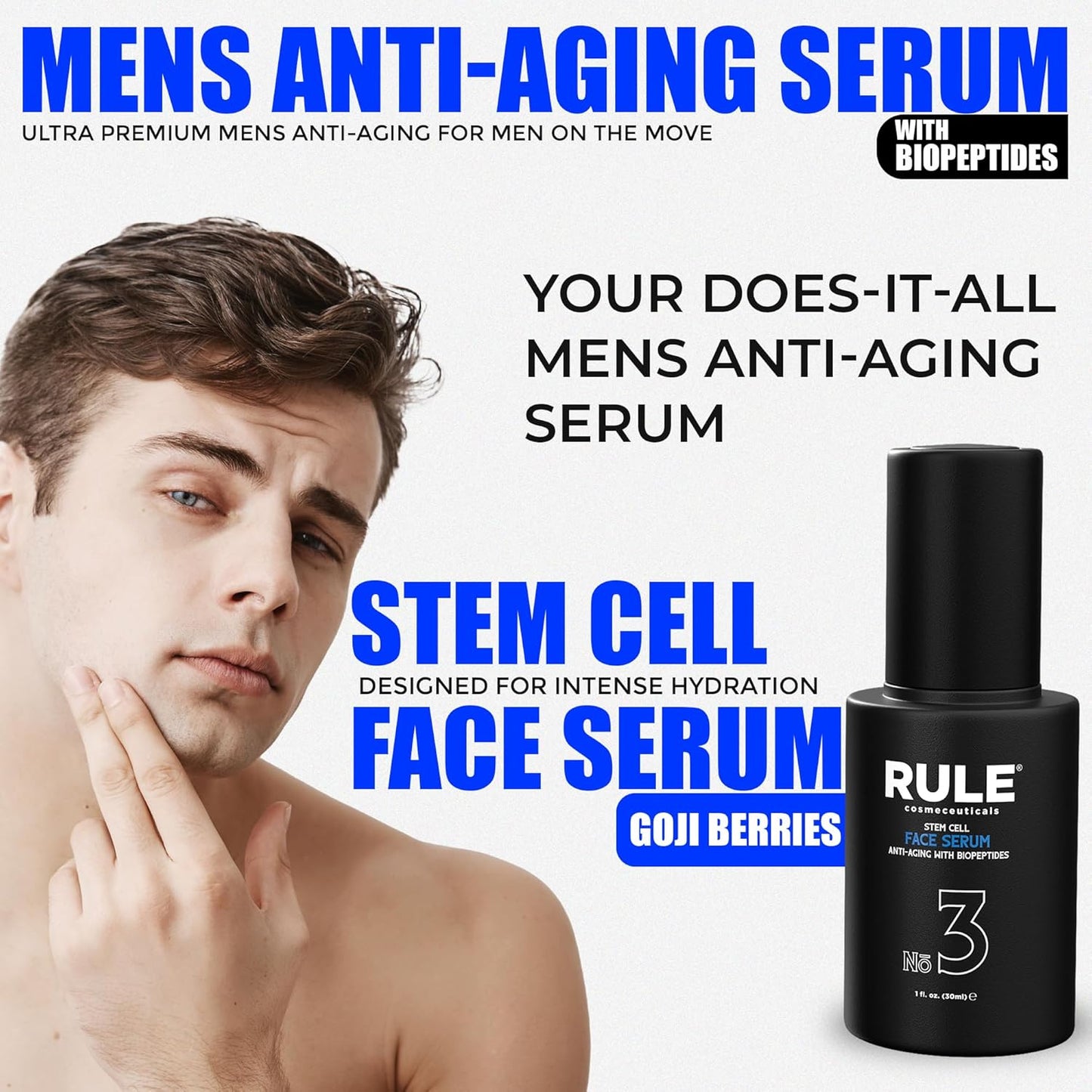 No.3 - Facial Serum with Biopeptides & Apple Stem Cells, Face Serums for Anti Aging, Peptide Serum as Skin Toner and Dark Spot Remover for Face, 30 mL