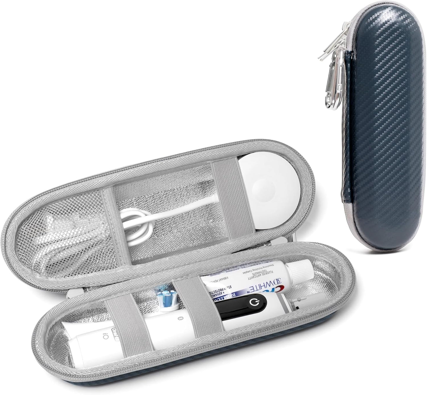 Nincha Hard Shell Electric Toothbrush Case - for Oral-B iO/Pro/Smart Series, Philips Sonicare Electric Toothbrush, Bigger Size Travel Case Fits all Powered Toothbrushes and Accessories Grey