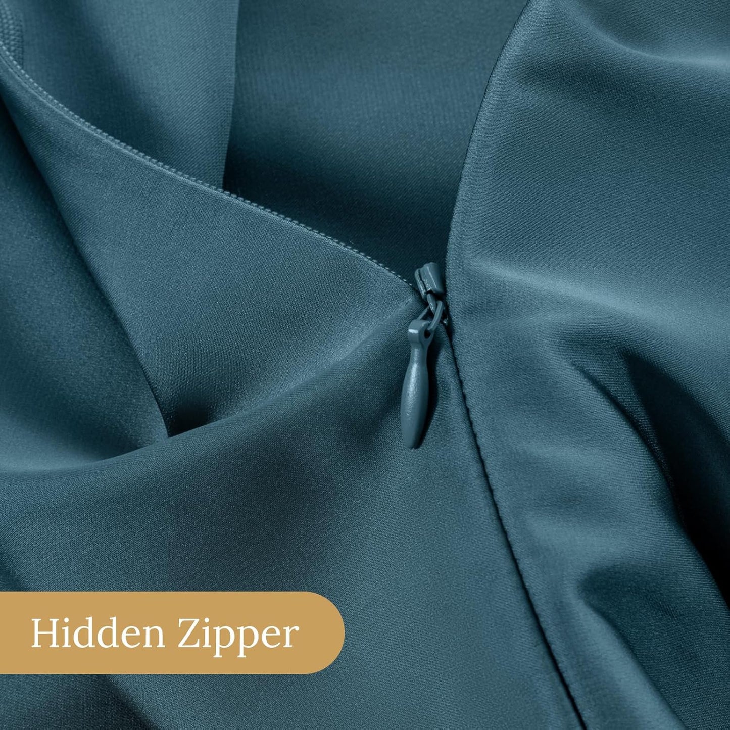 INFIIXSO Mulberry Silk Pillowcase for Hair and Skin, Silk Pillow Cases Standard Size with Hidden Zipper 20x26 Inches, Ultra Smooth and Soft Cooling Pillow Cases for Hot Sleepers(Bluesteel, 1 Pack)