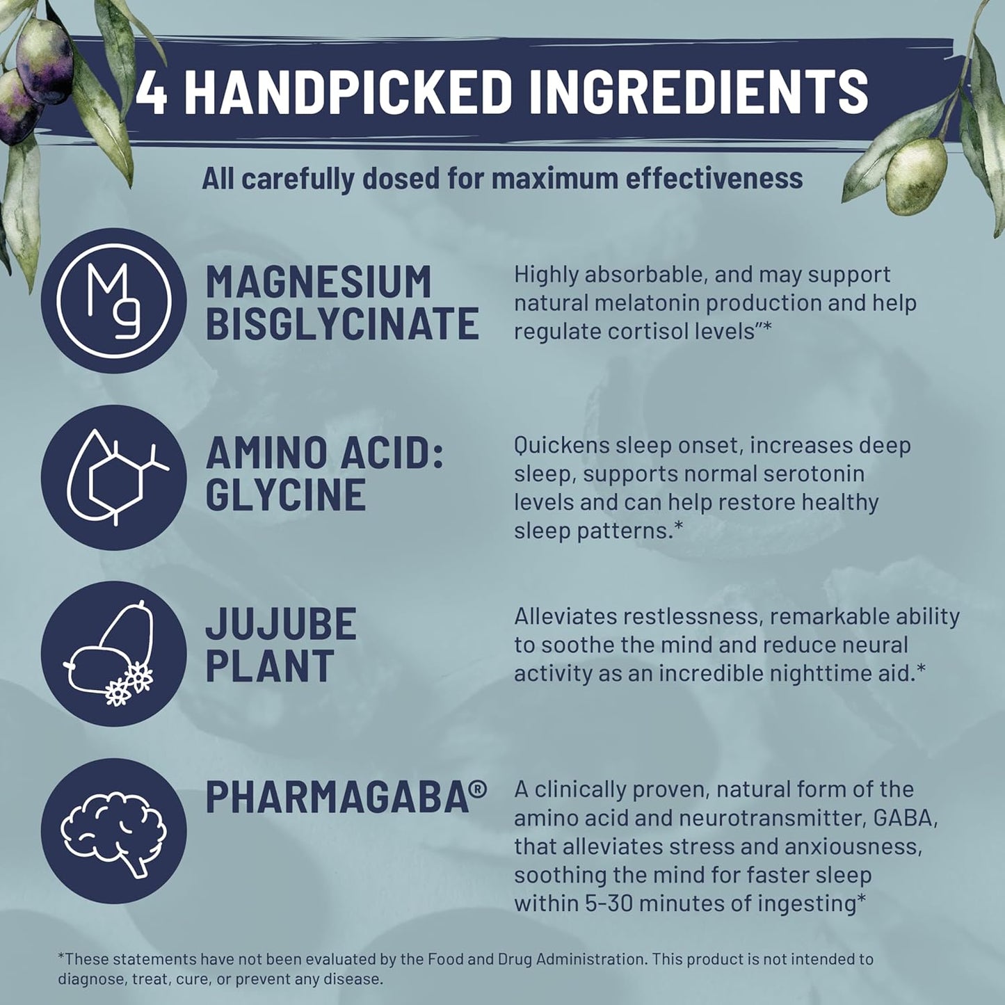 Natural Sleep Aid for Adults Minding Down Sleep Support Supplement Max Strength Deep Sleep Supplement Without Melatonin to Calm & Restore The Sleeping Cycle + Magnesium, GABA 60ct