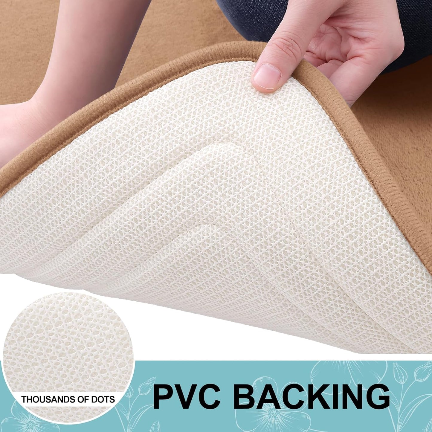 Grandaily Memory Foam Bath Mat Rug 30x20, Ultra Soft, Non-Slip and Absorbent Bathroom Rugs, Machine Wash Dry, Comfortable Bath Carpet for Bathroom Floor, Tub and Shower, Dark Beige