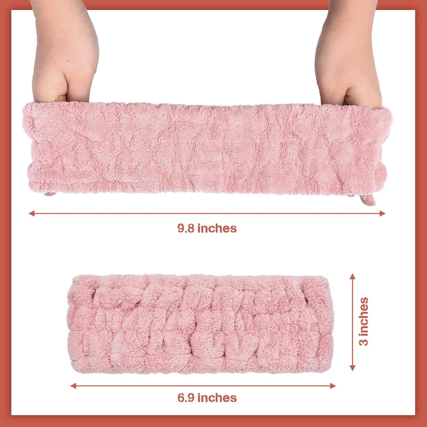 Chuangdi 3 Pieces Spa Headband for Women Facial Makeup Headband Soft Terry Cloth Hairband for Washing Face Mask Spa Shower Gifts(Pink, Milky-White, Dark Grey)