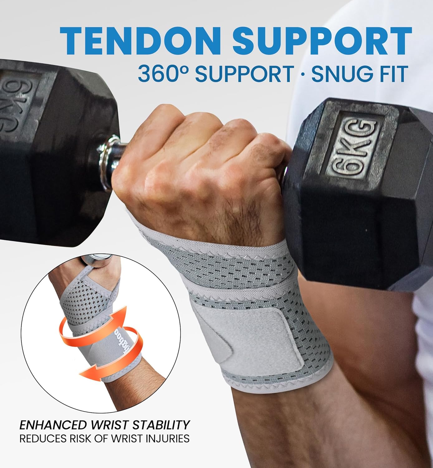 2-Pack Ultra-Thin Wrist Braces, Breathable Comfort Mesh Fabric Support for Pain Relief - Ideal for Carpal Tunnel, Tendonitis, Sports, Fitness and Daily Use - Adjustable Wrist Support (Gray)
