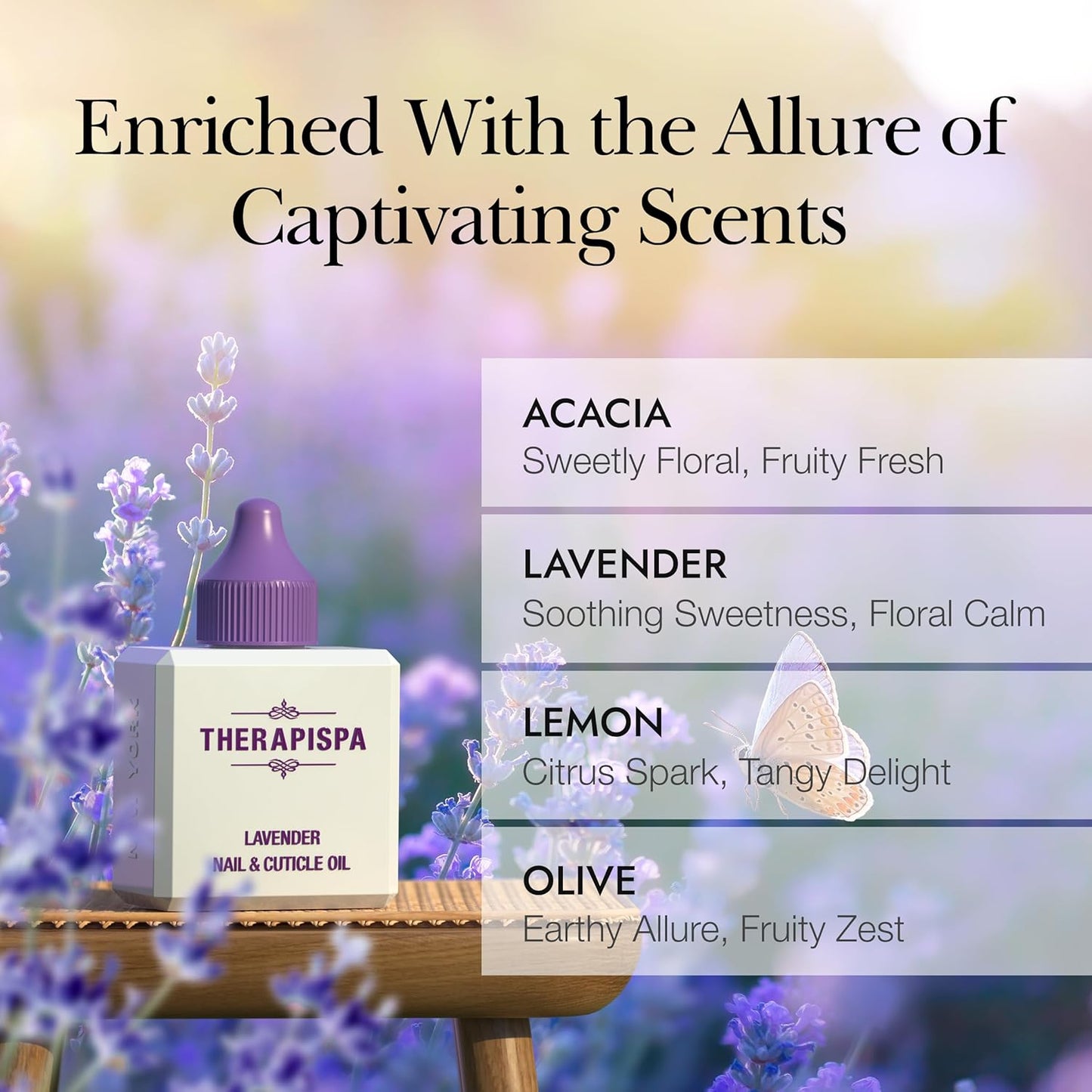 THERAPISPA Nail & Cuticle Oil with Avocado, Jojoba, Biotin & Vitamin E – Promotes Nail Growth, Strengthens & Repairs Dry, Brittle Nails & Cuticles (Acacia, 2.0 fl oz)